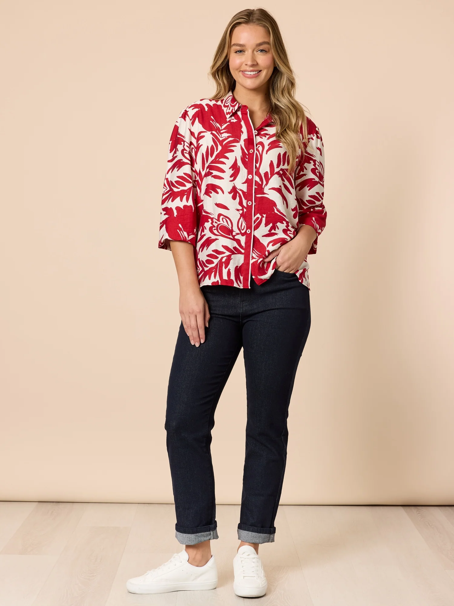 Moulin Rouge Floral Print Shirt - Red - Image 6