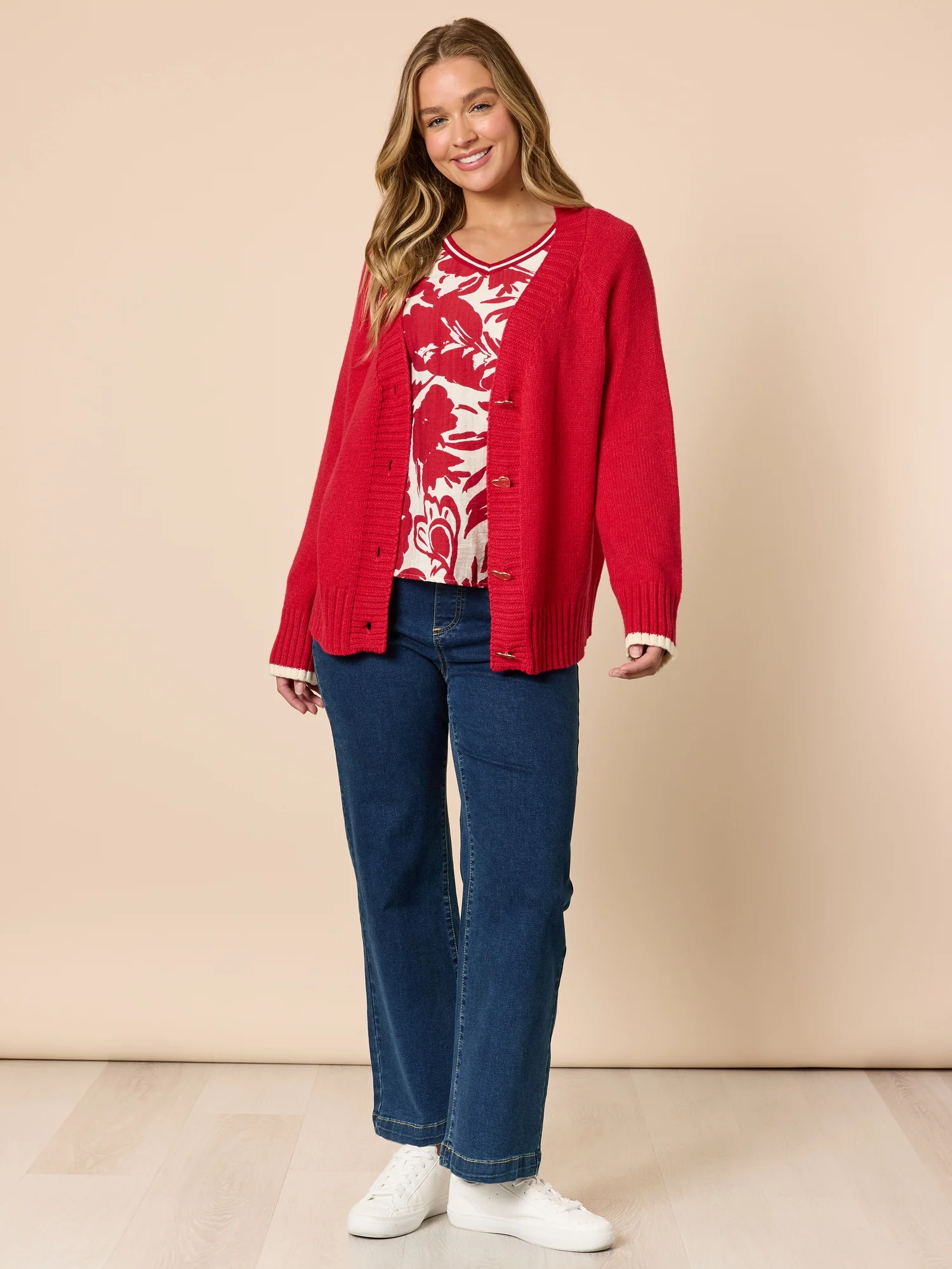 Moulin Rouge Floral Print Top - Red - Image 2