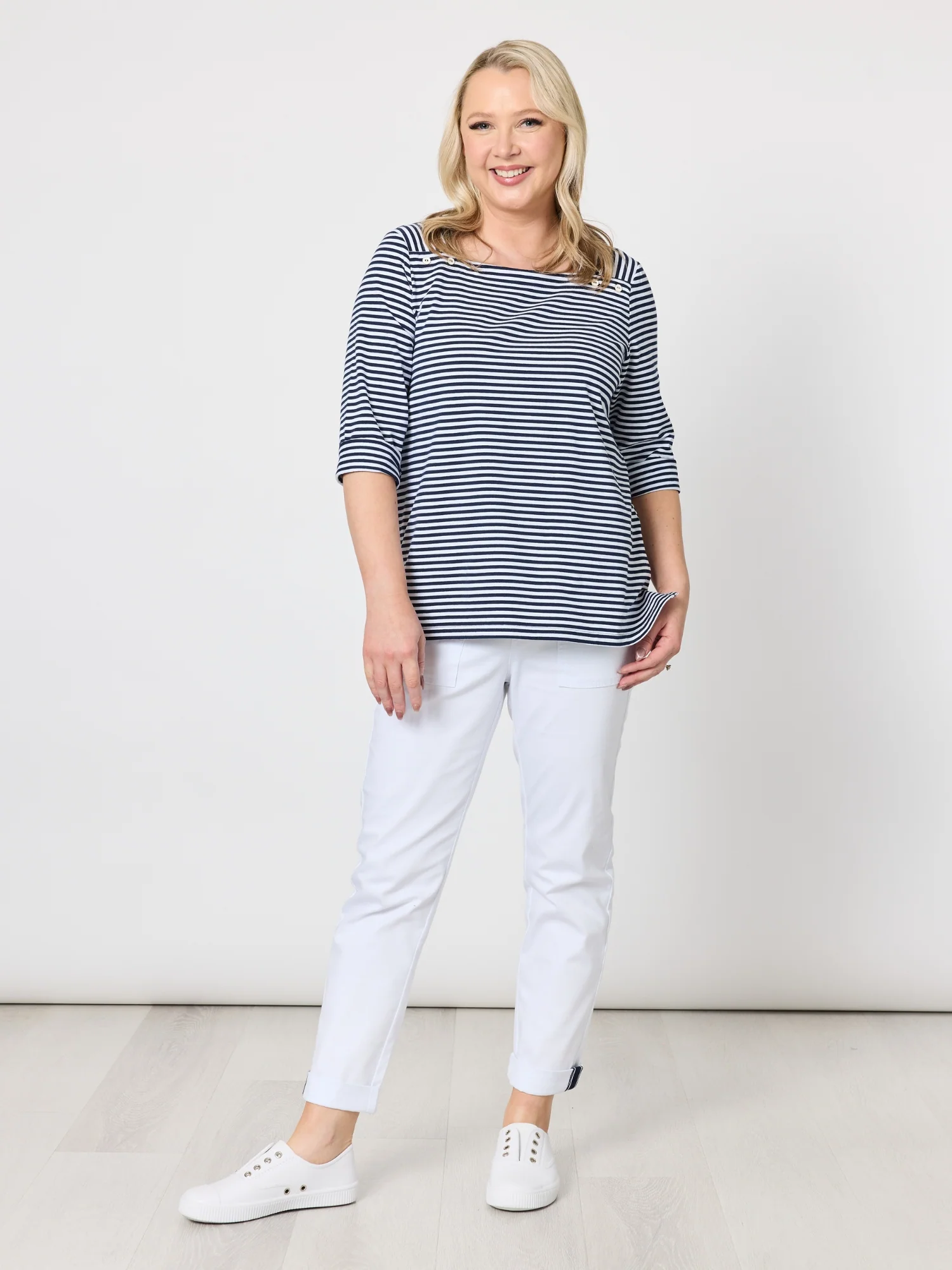 New Mariner Stripe Tee - Navy/White - Image 3