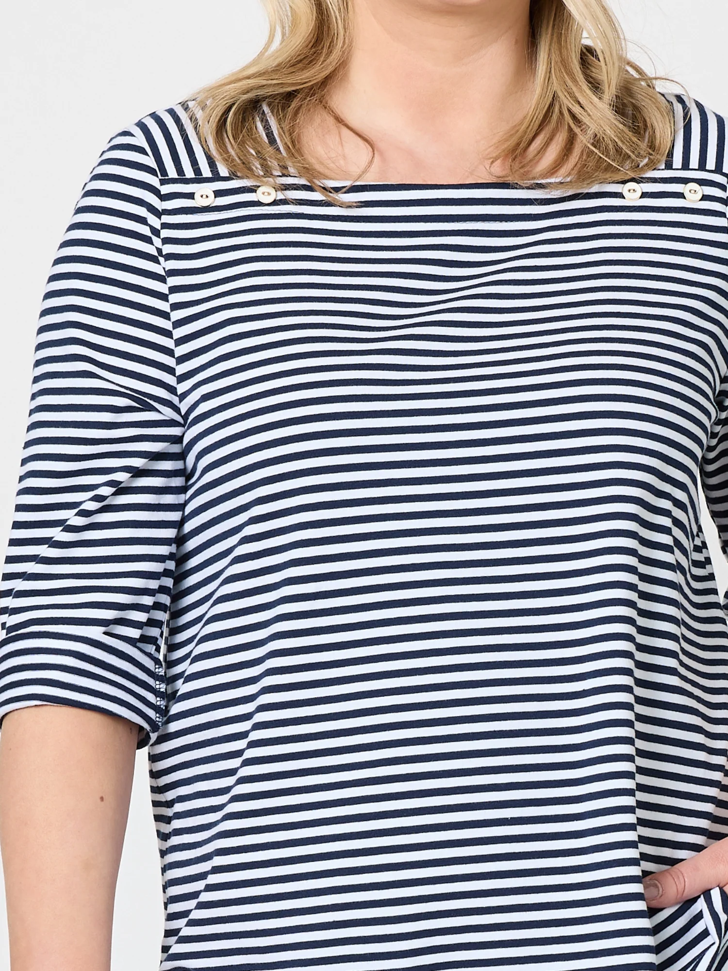 New Mariner Stripe Tee - Navy/White - Image 7
