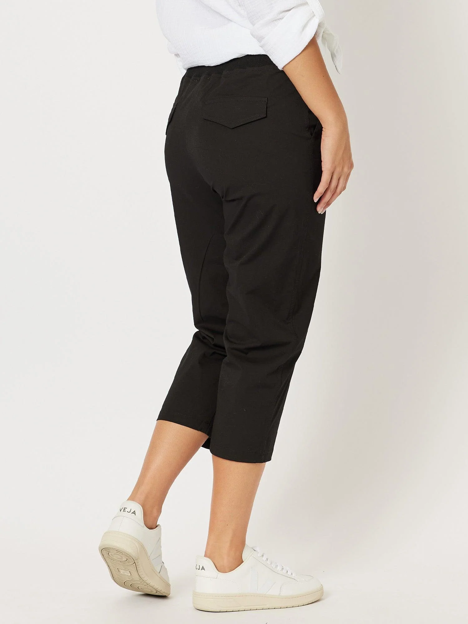Santorini Cotton Capri Pant - Black - Image 4