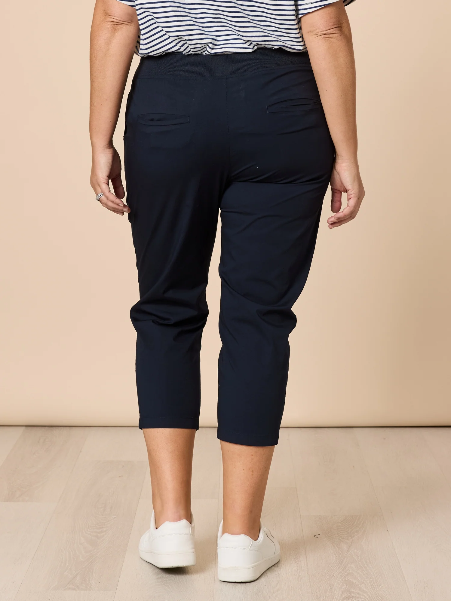 Santorini Cotton Capri Pant - Navy - Image 5
