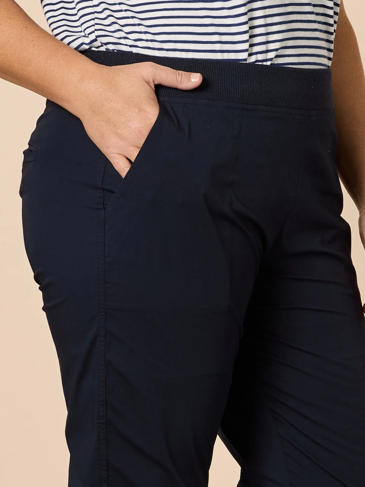 Santorini Cotton Capri Pant - Navy - Image 6