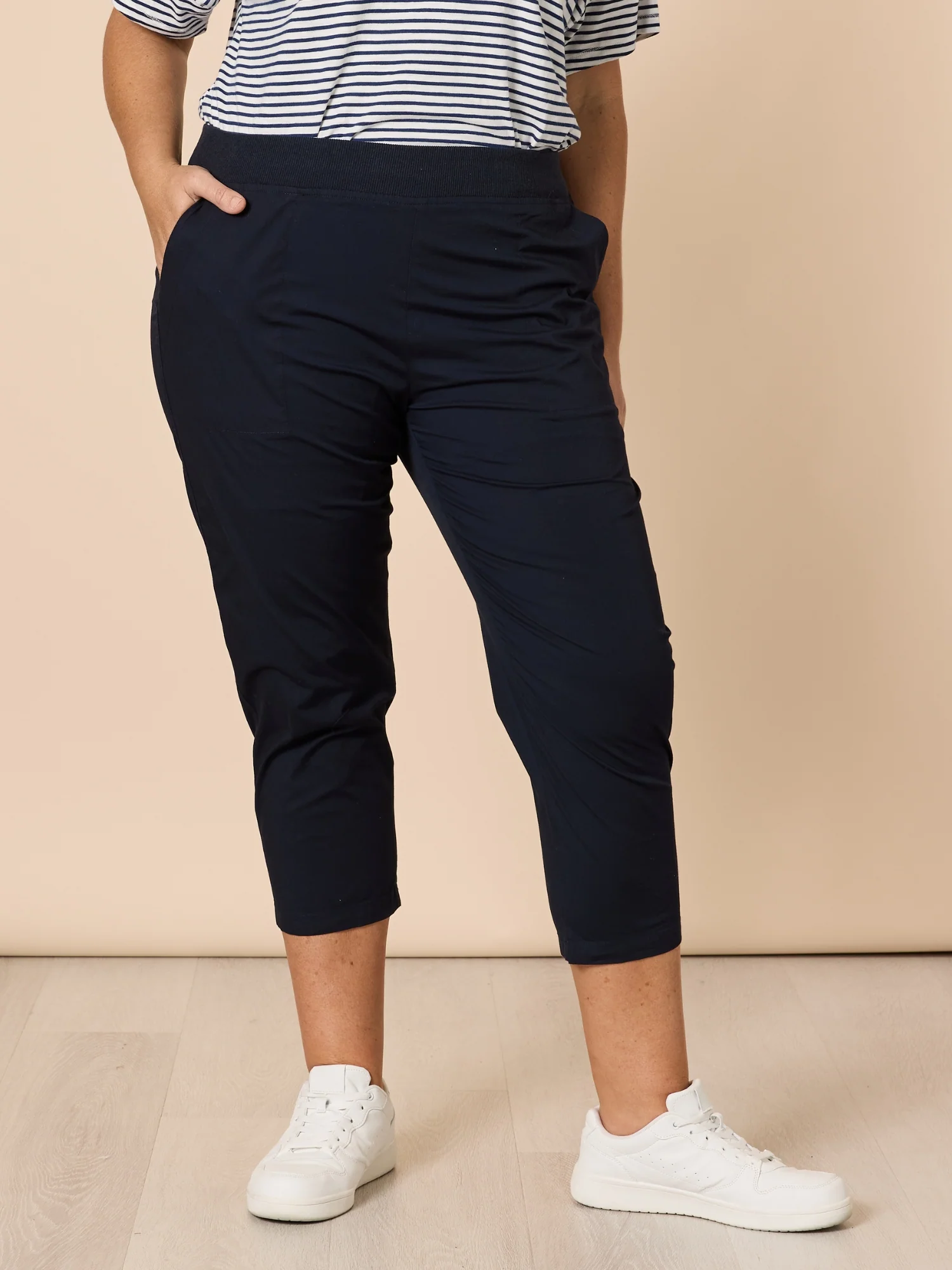Santorini Cotton Capri Pant - Navy - Image 7