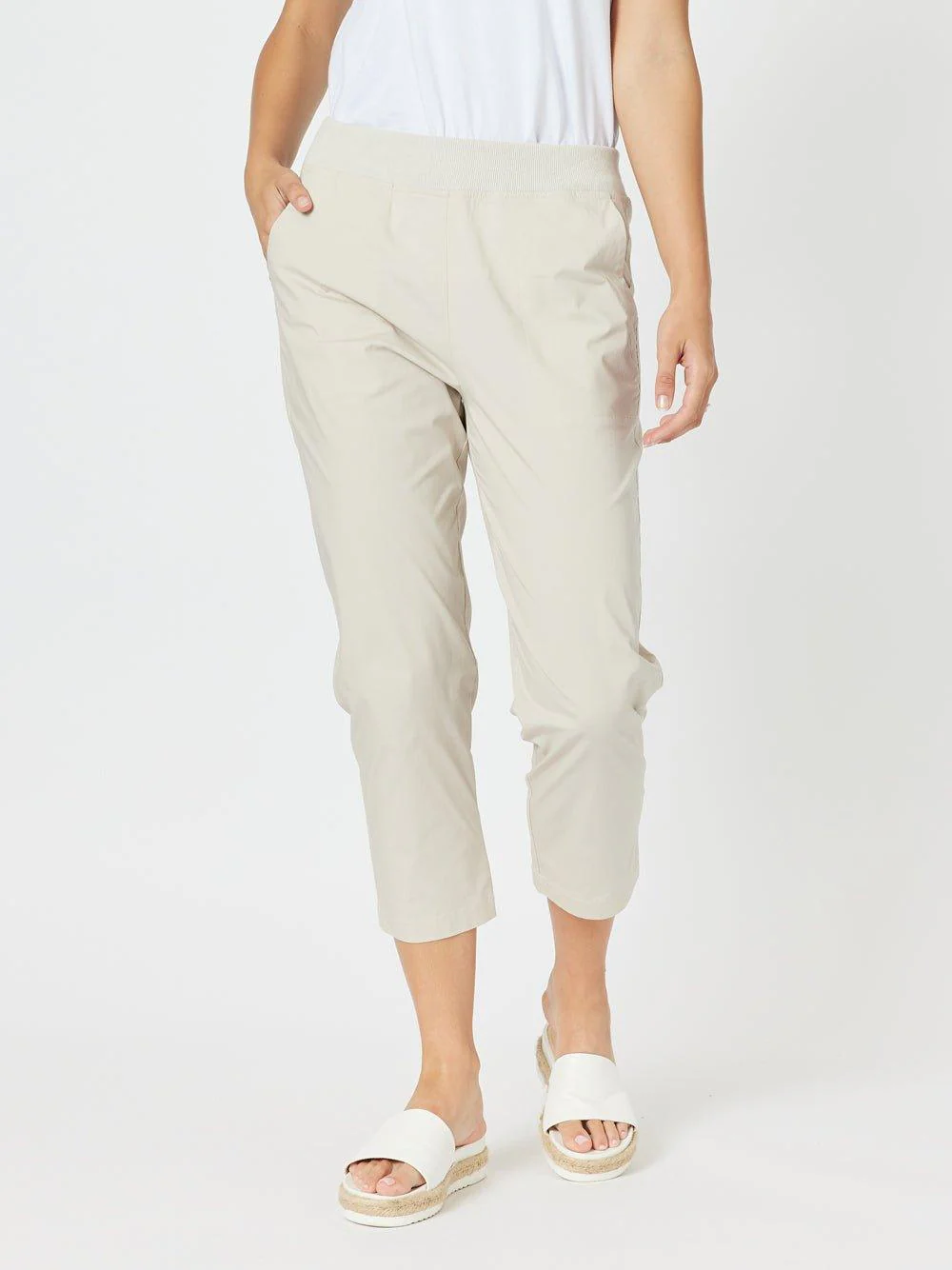 Santorini Cotton Capri Pant - Stone