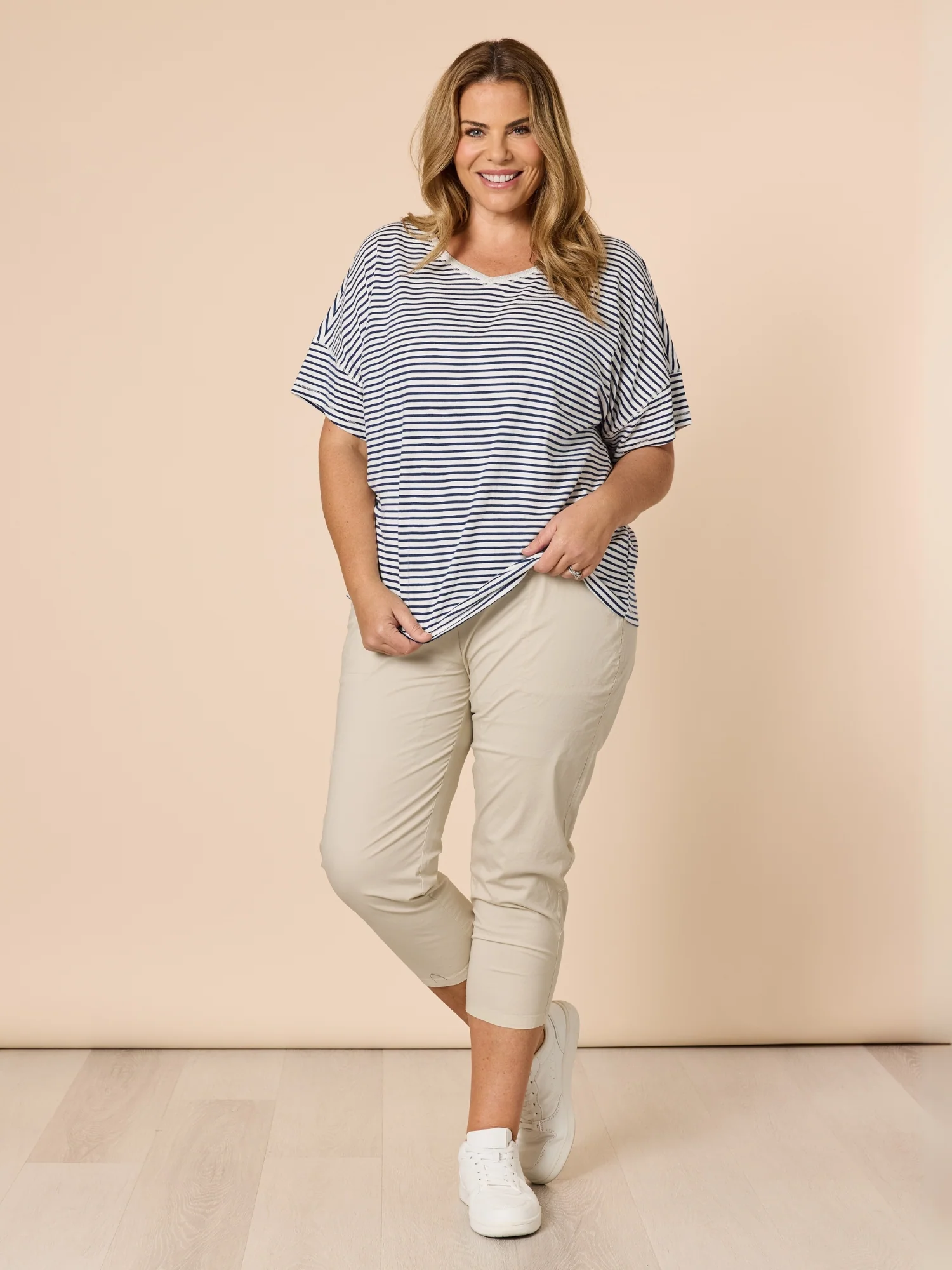 Santorini Cotton Capri Pant - Stone - Image 2