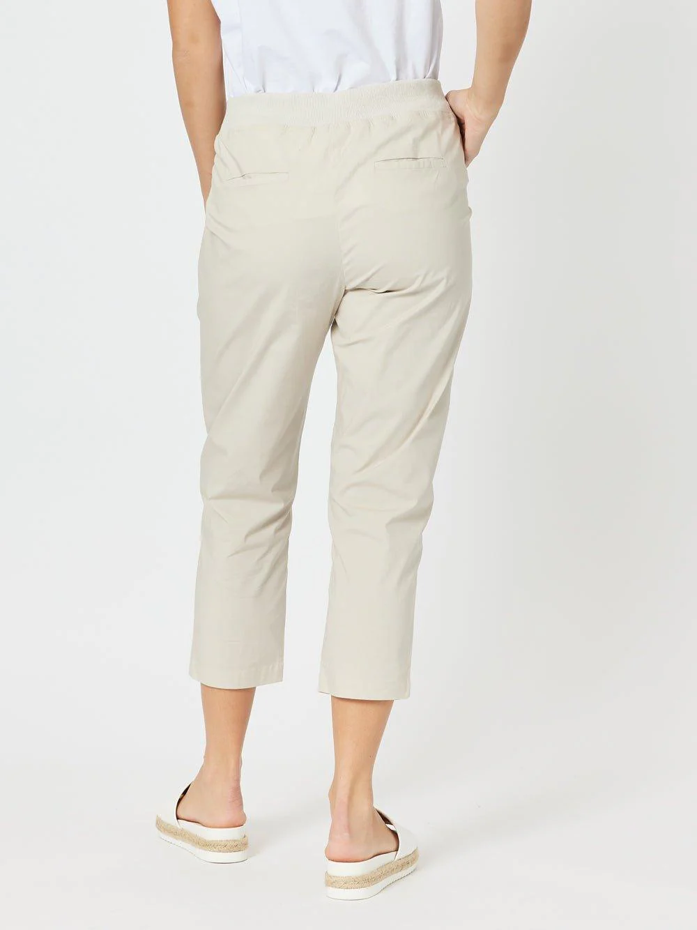 Santorini Cotton Capri Pant - Stone - Image 6
