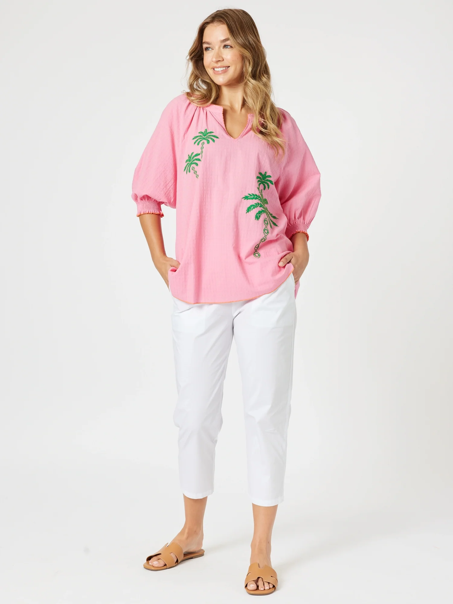 Santorini Cotton Capri Pant - White - Image 4