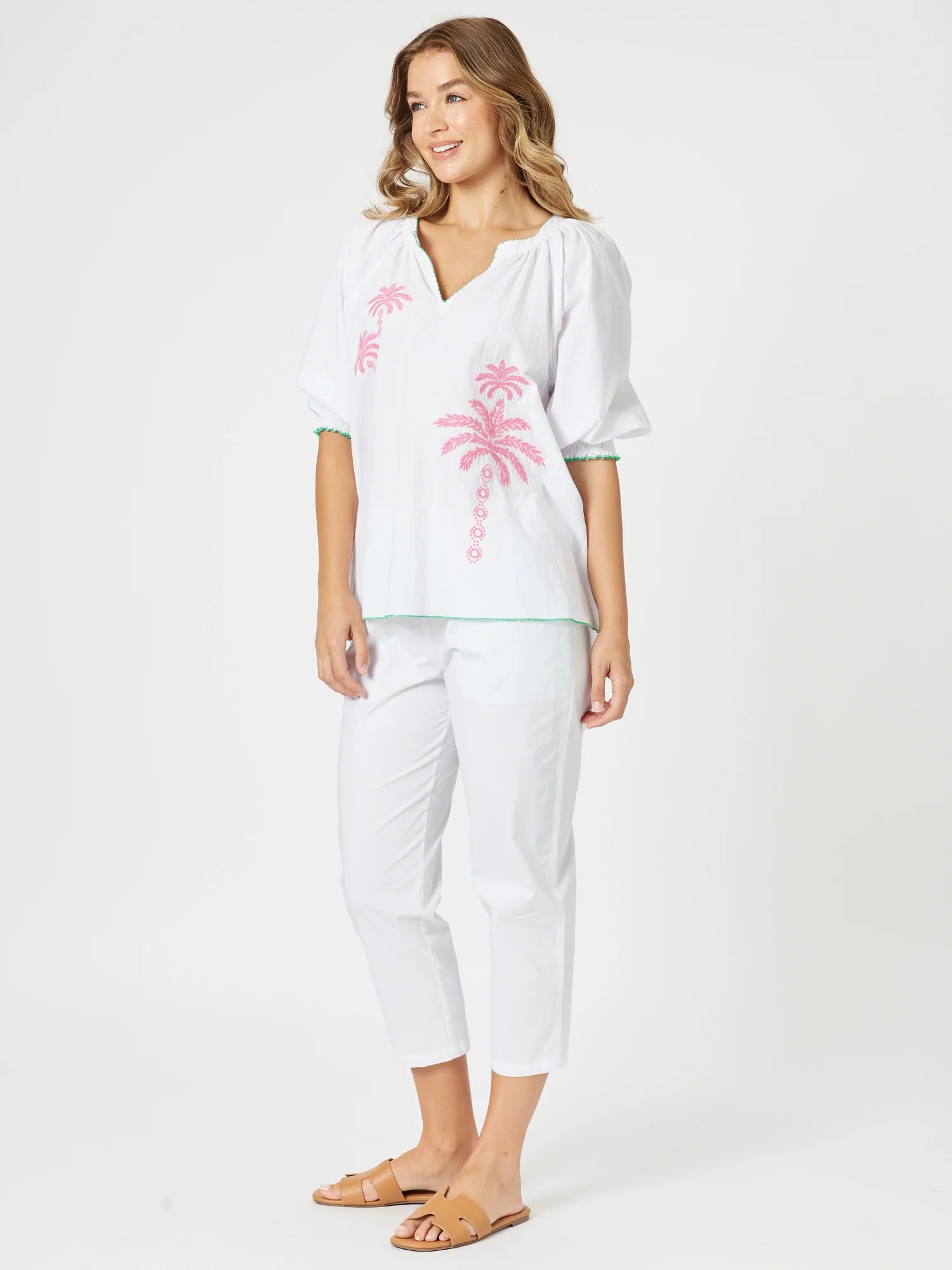 Santorini Cotton Capri Pant - White - Image 8