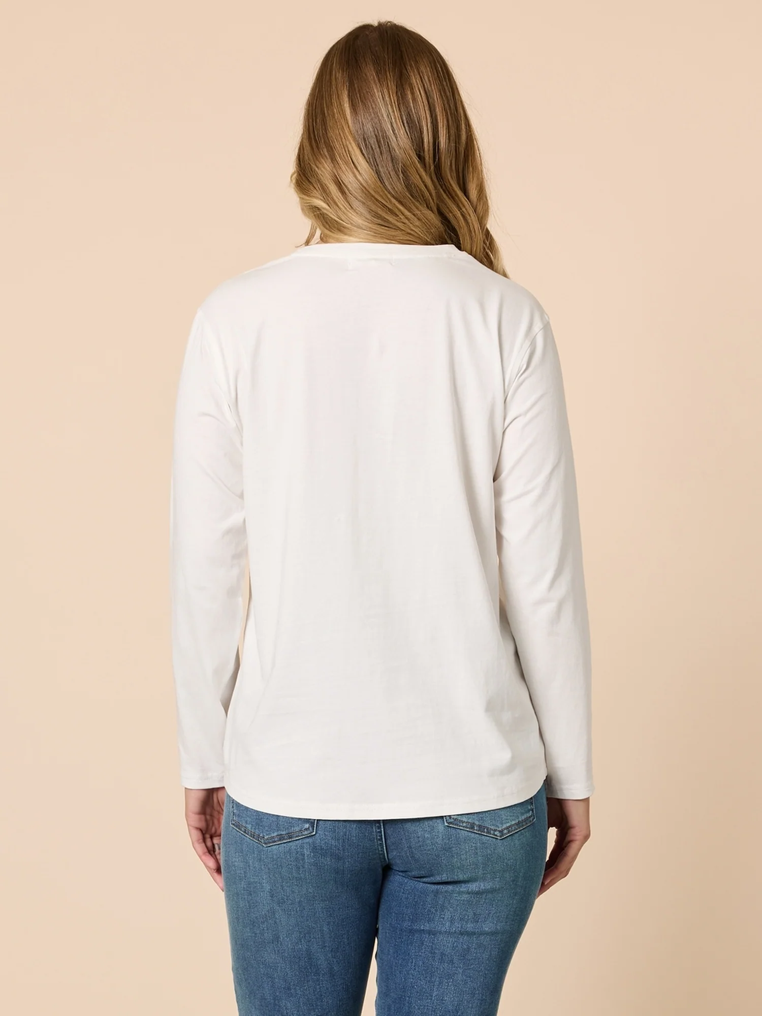 New York City Embroidered Long Sleeve Tee - Ivory - Image 5