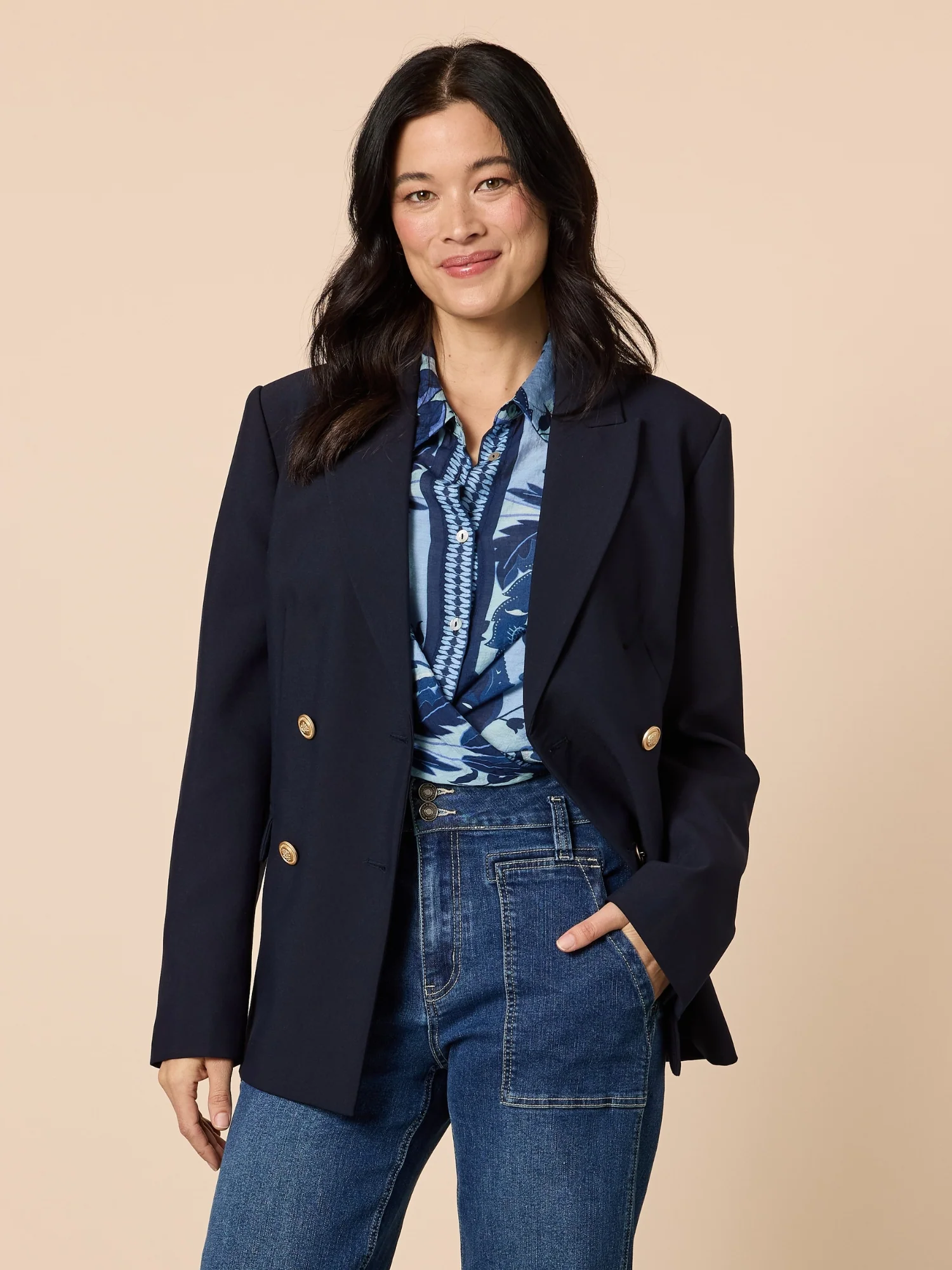 Newport Double Breasted Blazer - Navy