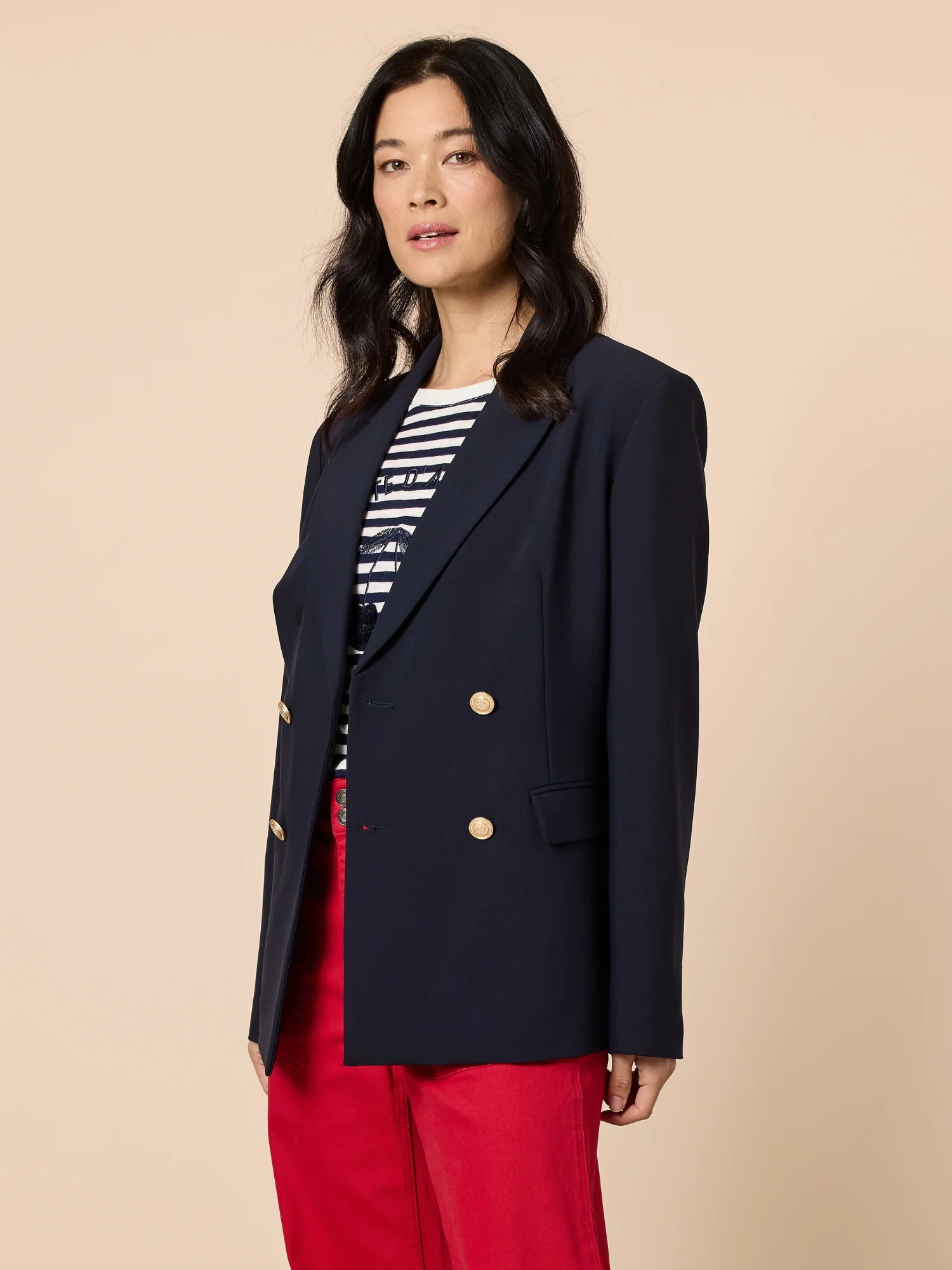 Newport Double Breasted Blazer - Navy - Image 3