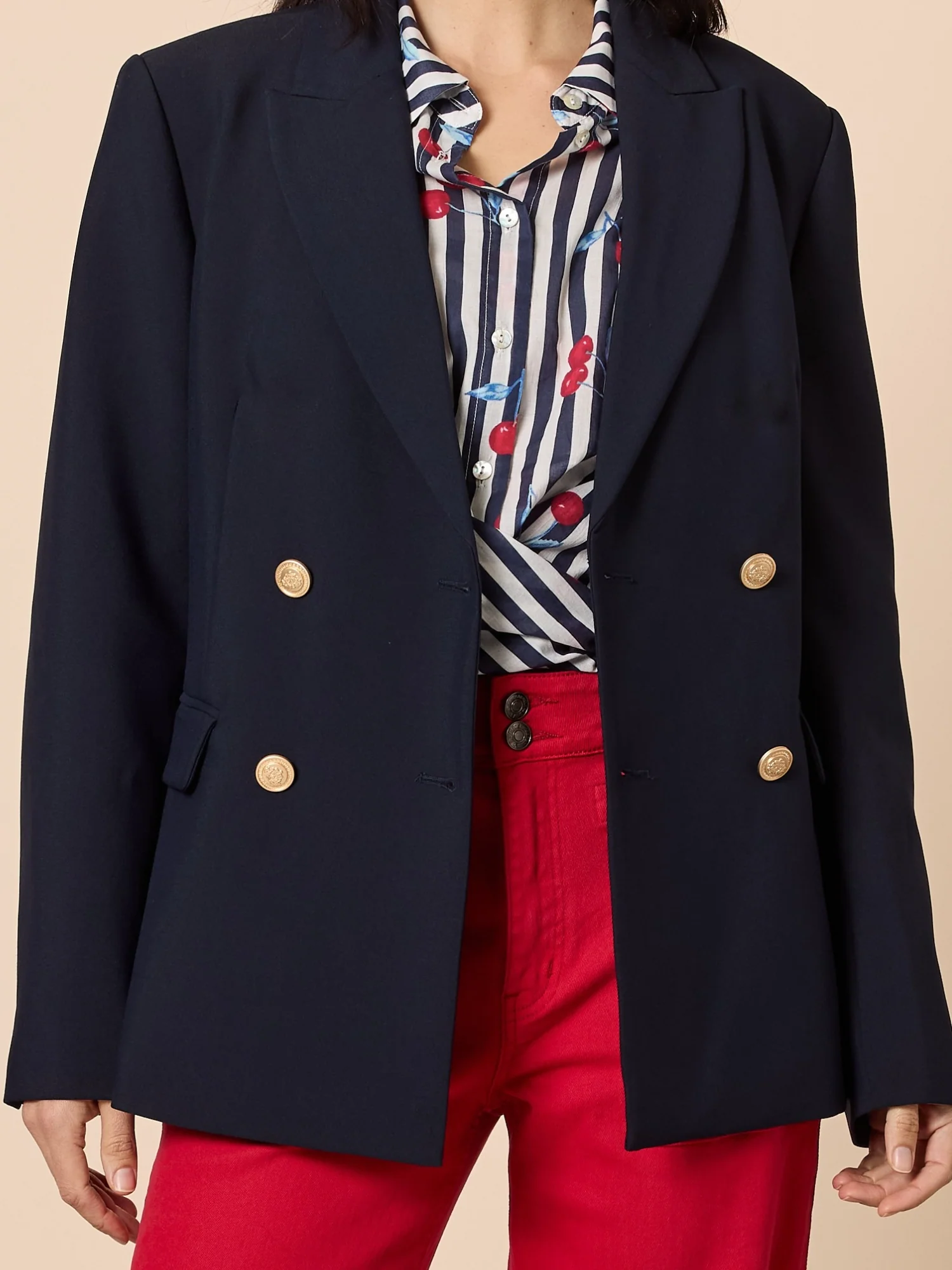 Newport Double Breasted Blazer - Navy - Image 5