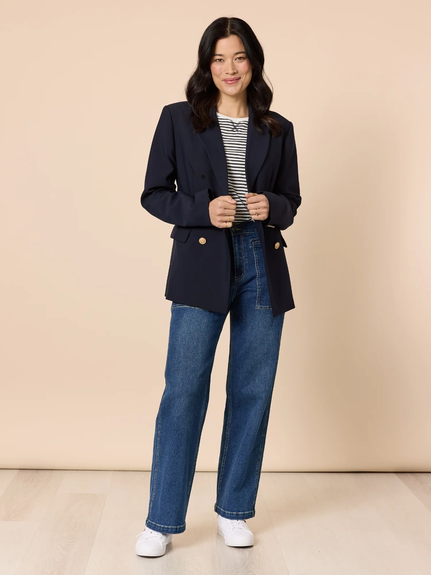 Newport Double Breasted Blazer - Navy - Image 6