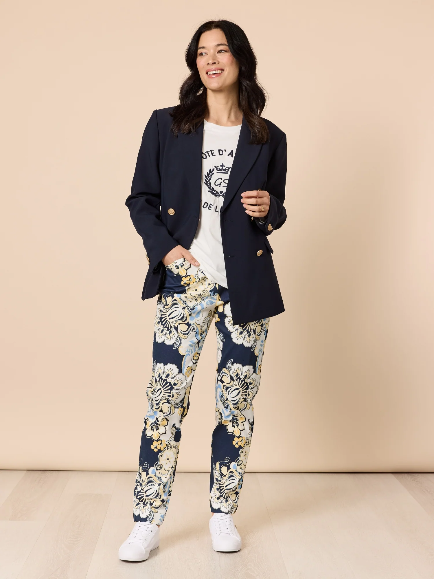 Newport Double Breasted Blazer - Navy - Image 7