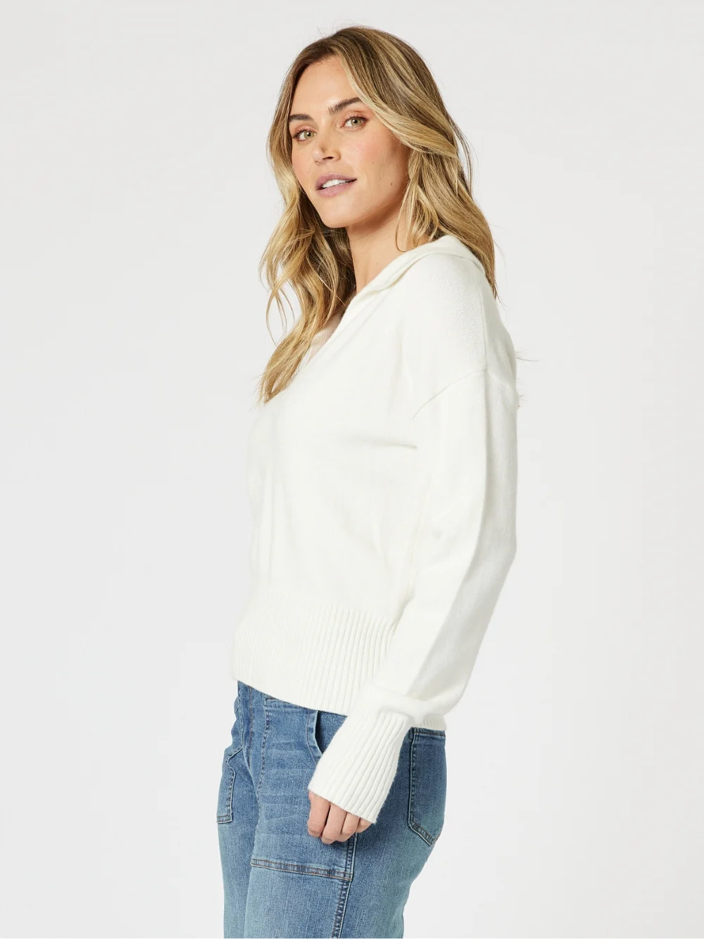 Newport Knit Jumper - Ivory - Image 3