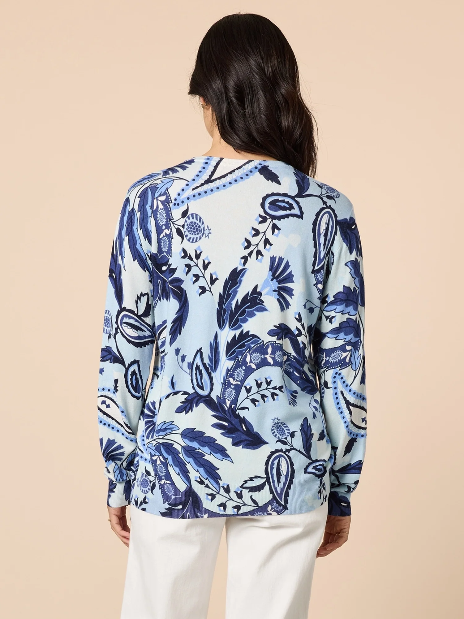 Newport Paisley Print Knit - Blue/Multi - Image 5