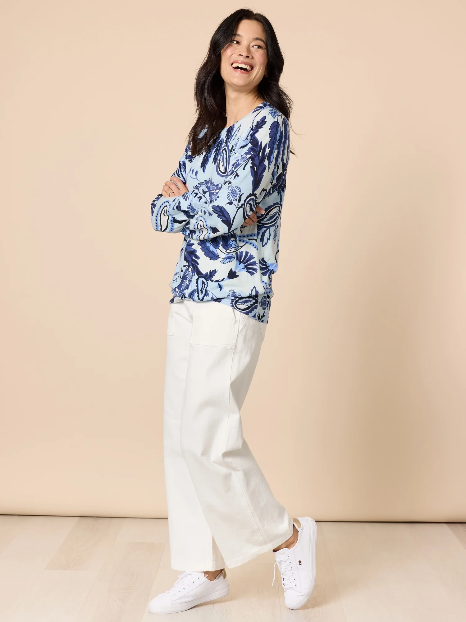 Newport Paisley Print Knit - Blue/Multi - Image 9