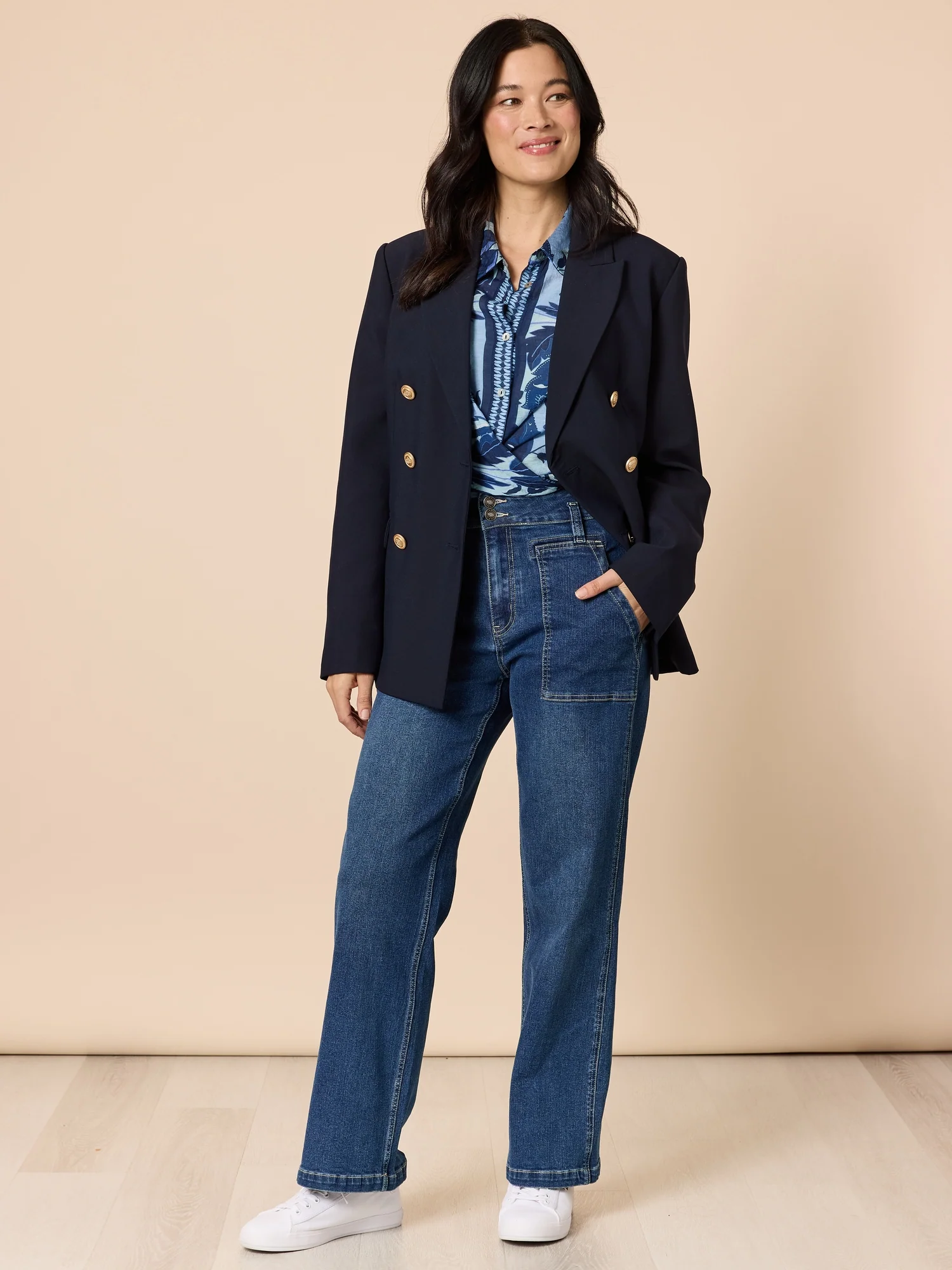 Newport Paisley Floral Print Sheer Shirt - Blue/Multi - Image 8