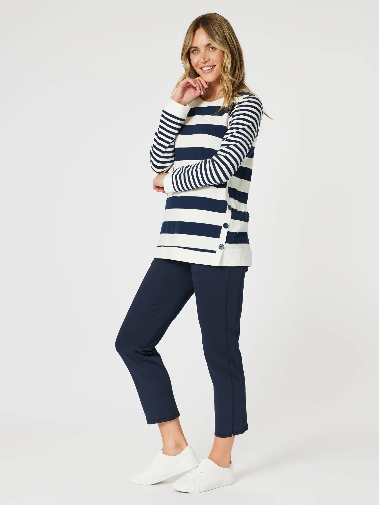 Newport Stripe Top - Navy/Ivory - Image 2