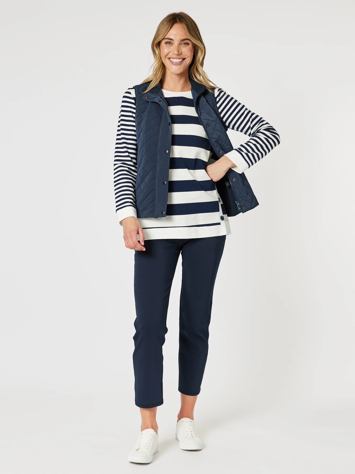 Newport Stripe Top - Navy/Ivory - Image 7