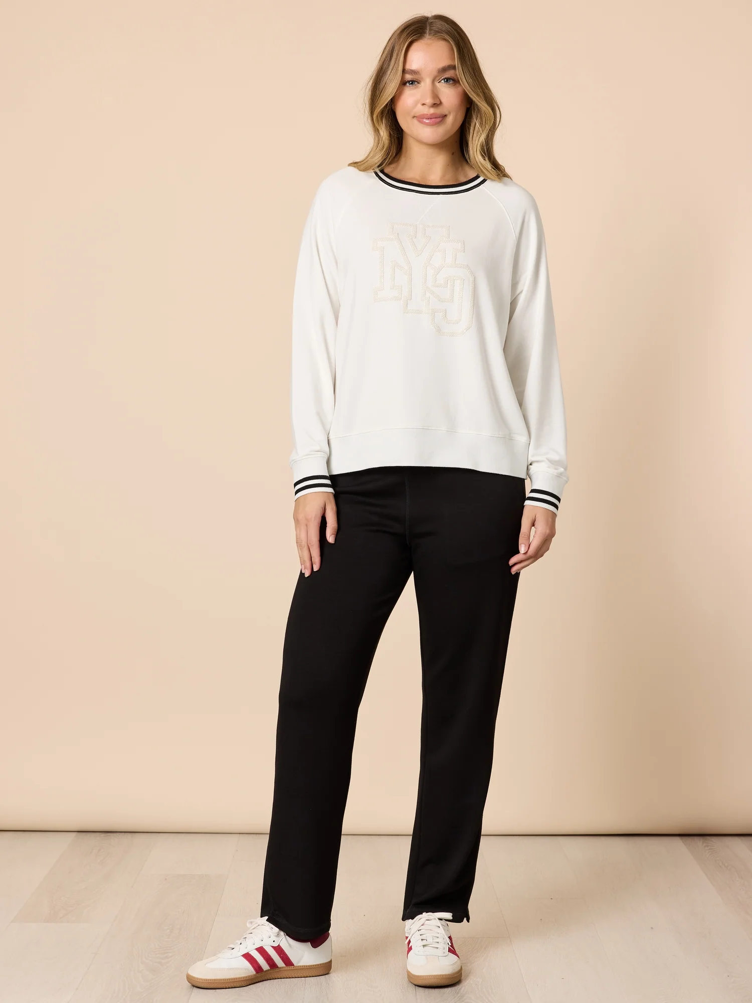 NYC Sports Embroidered Top - Ivory - Image 6