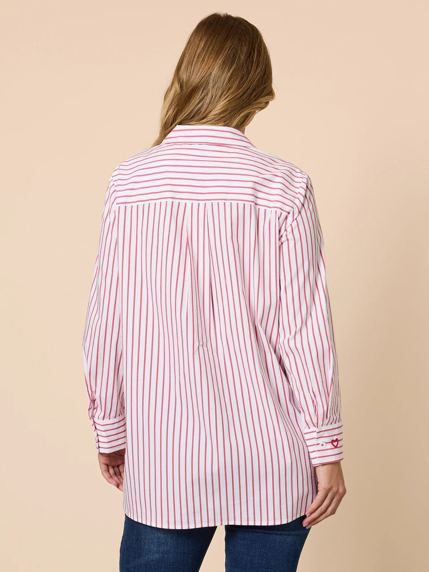 Off the Cuff Stripe Print Shirt - Red/White - Image 4
