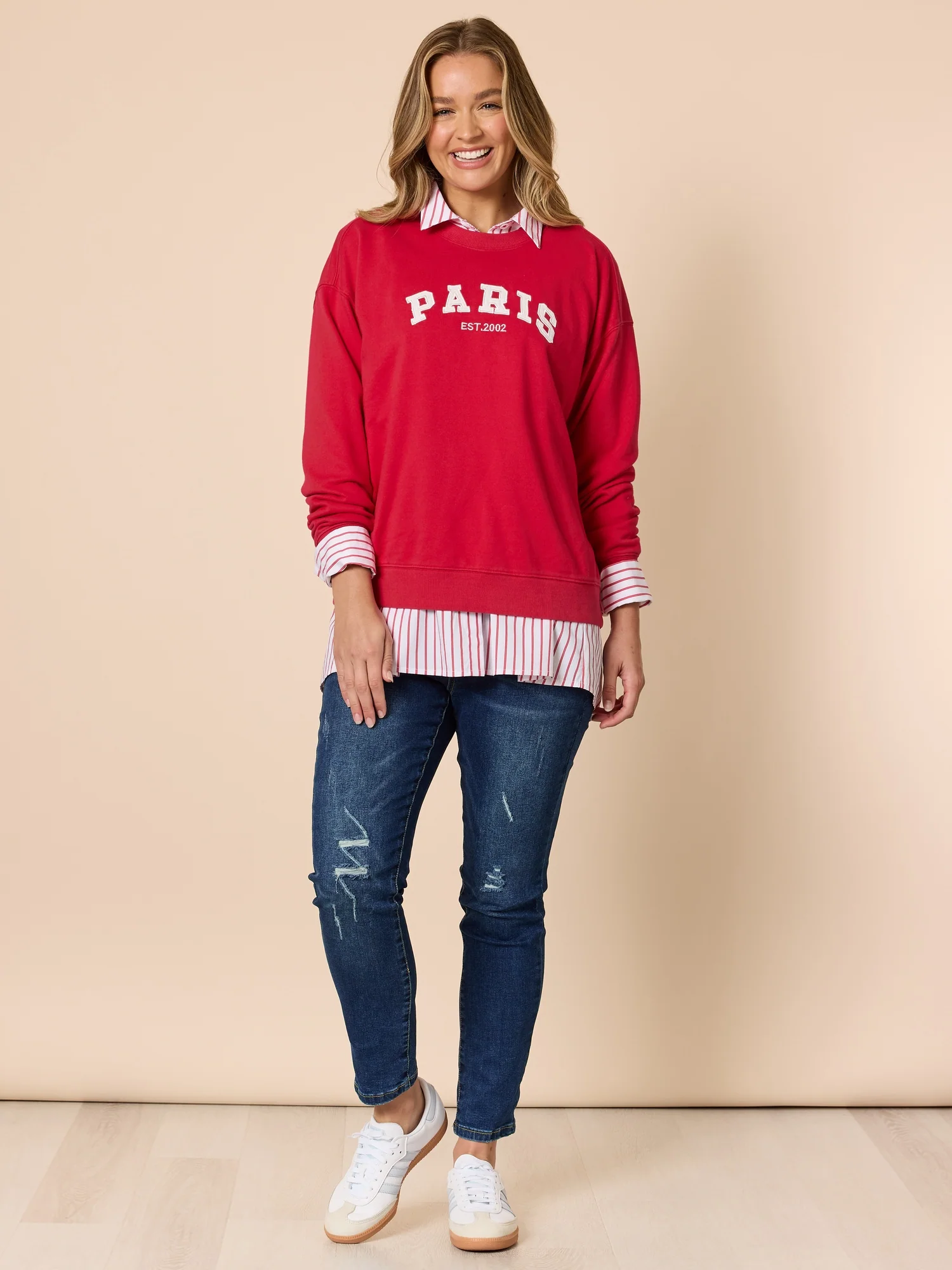 Off the Cuff Stripe Print Shirt - Red/White - Image 6
