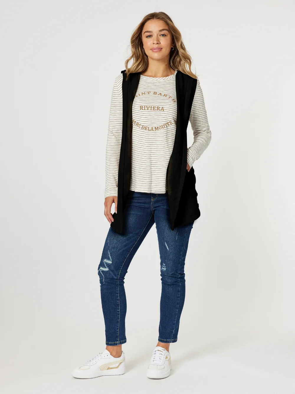 Ollie Side Button Vest - Black - Image 3