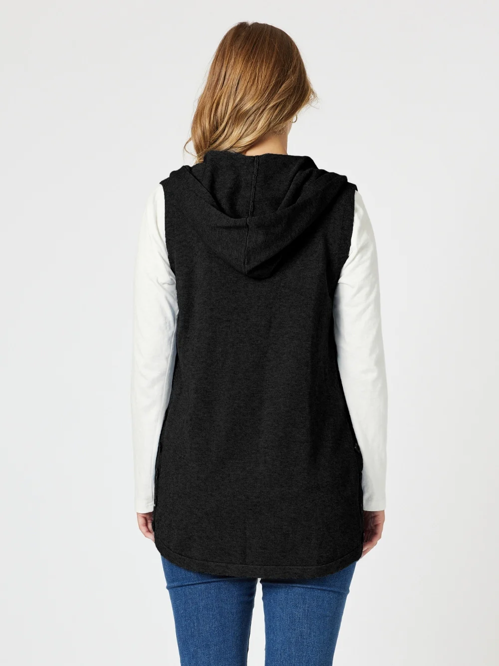 Ollie Side Button Vest - Black - Image 7