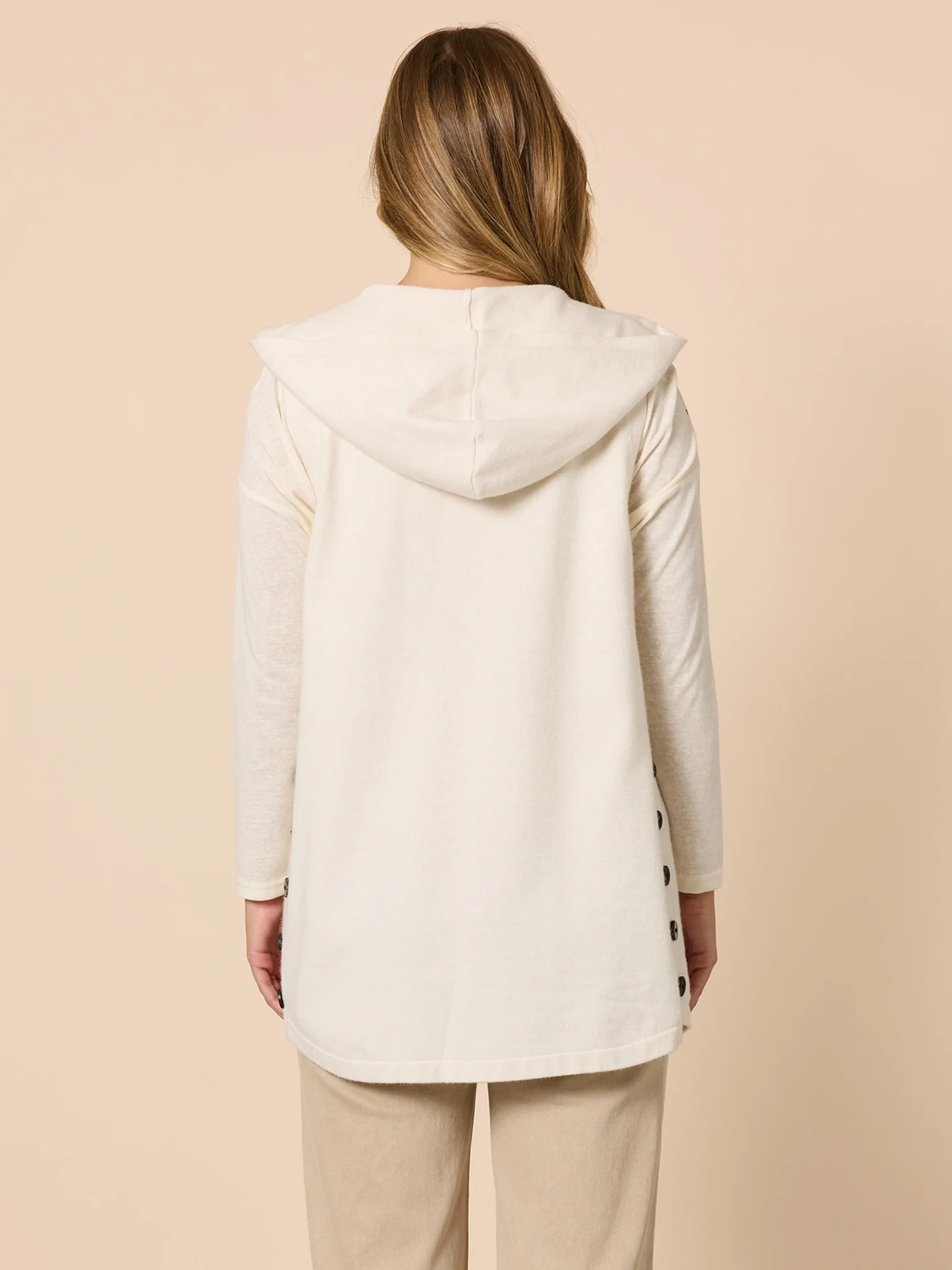Ollie Side Button Vest - Ivory - Image 6