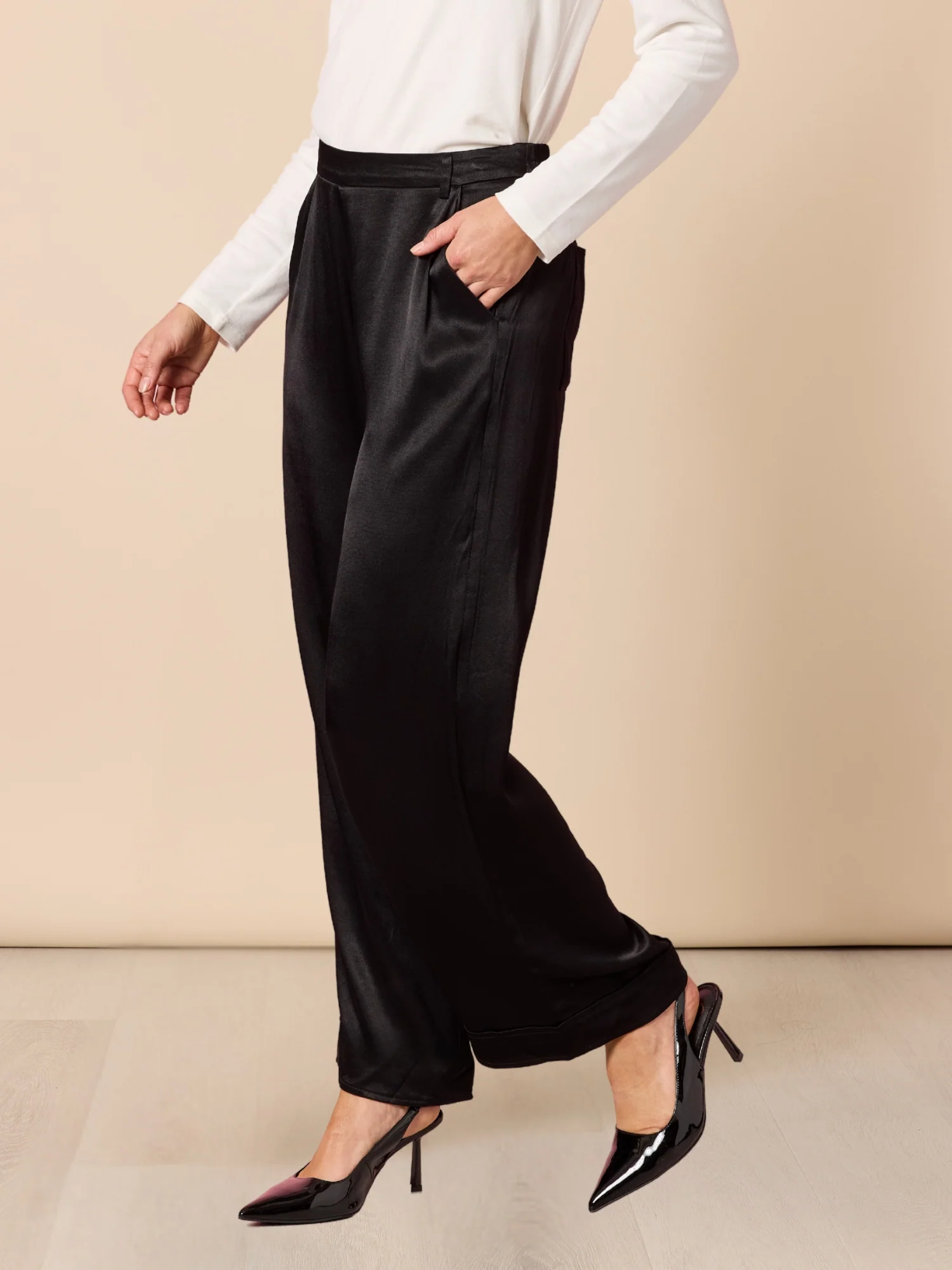 Opera Wide Leg Pant - Black - Image 3