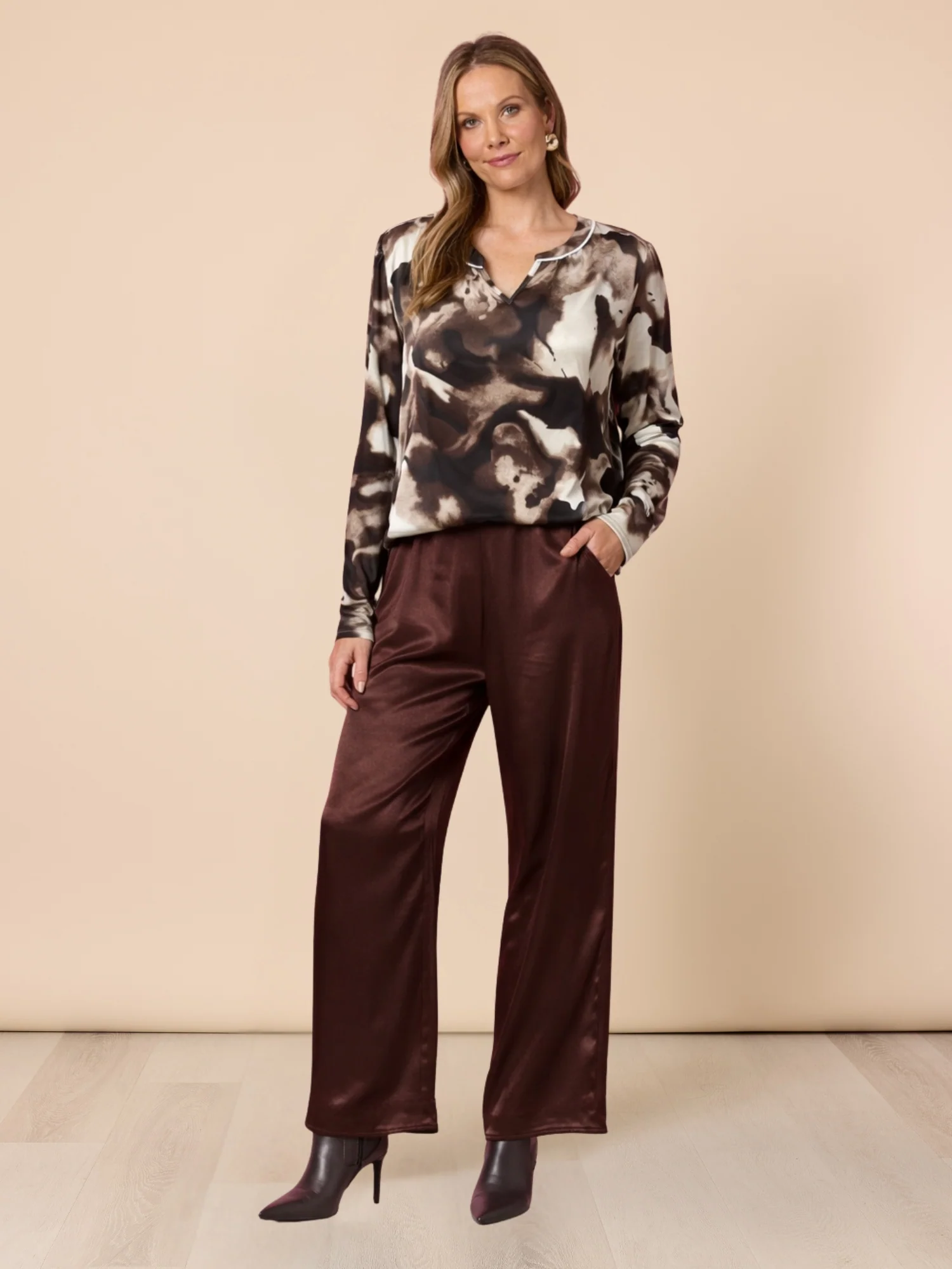 Opera Wide Leg Pant - Espresso - Image 2