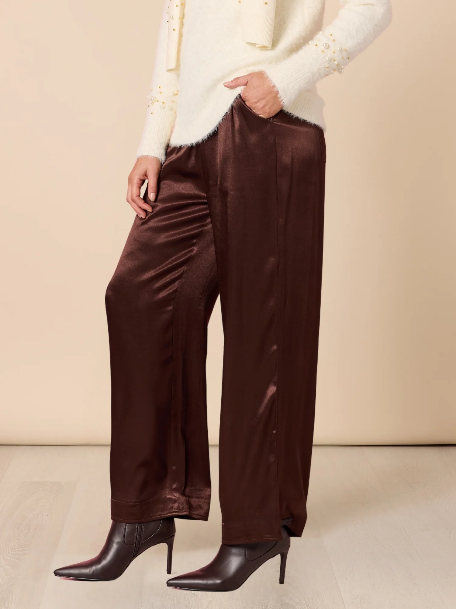 Opera Wide Leg Pant - Espresso - Image 3