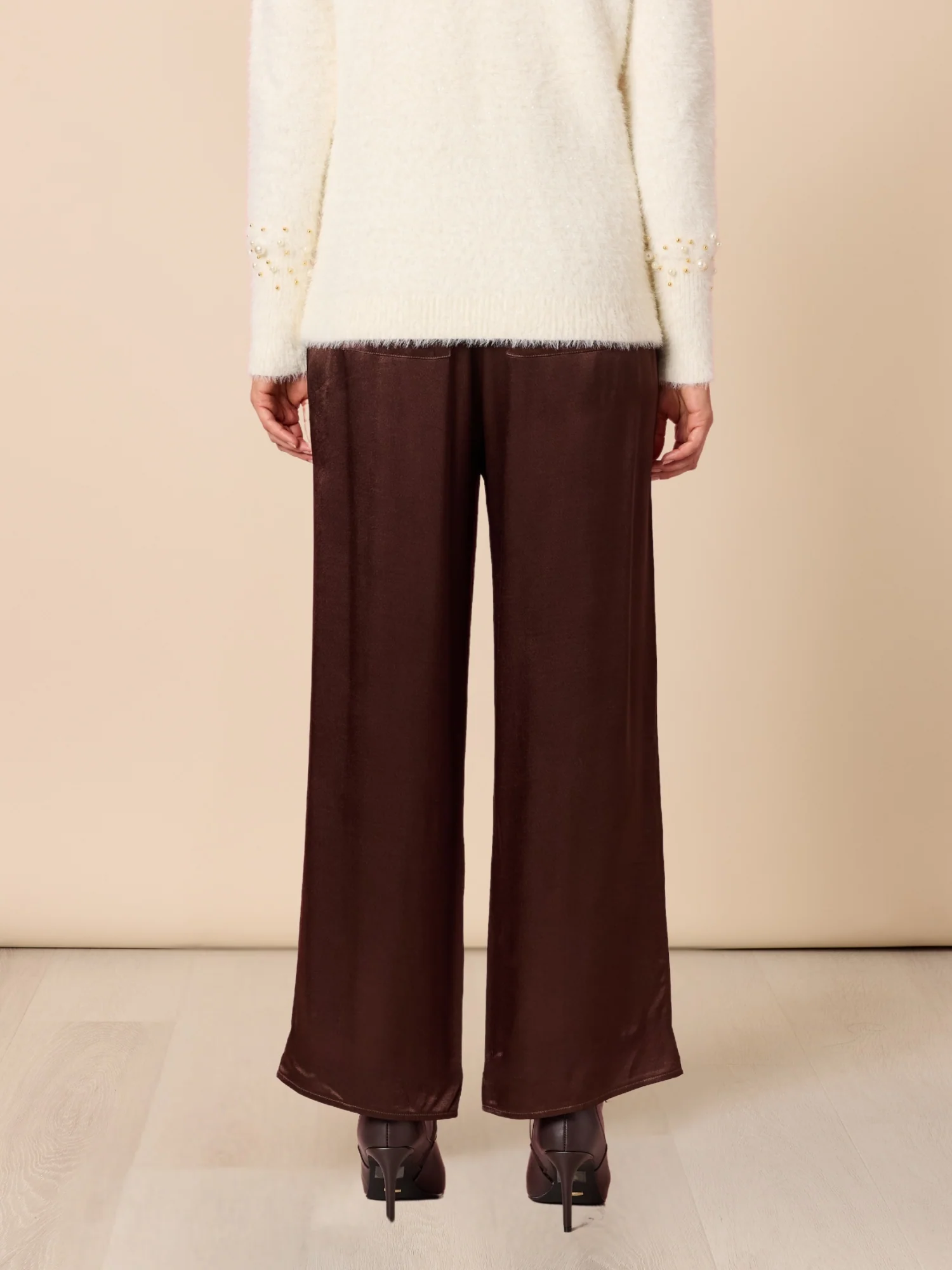 Opera Wide Leg Pant - Espresso - Image 4