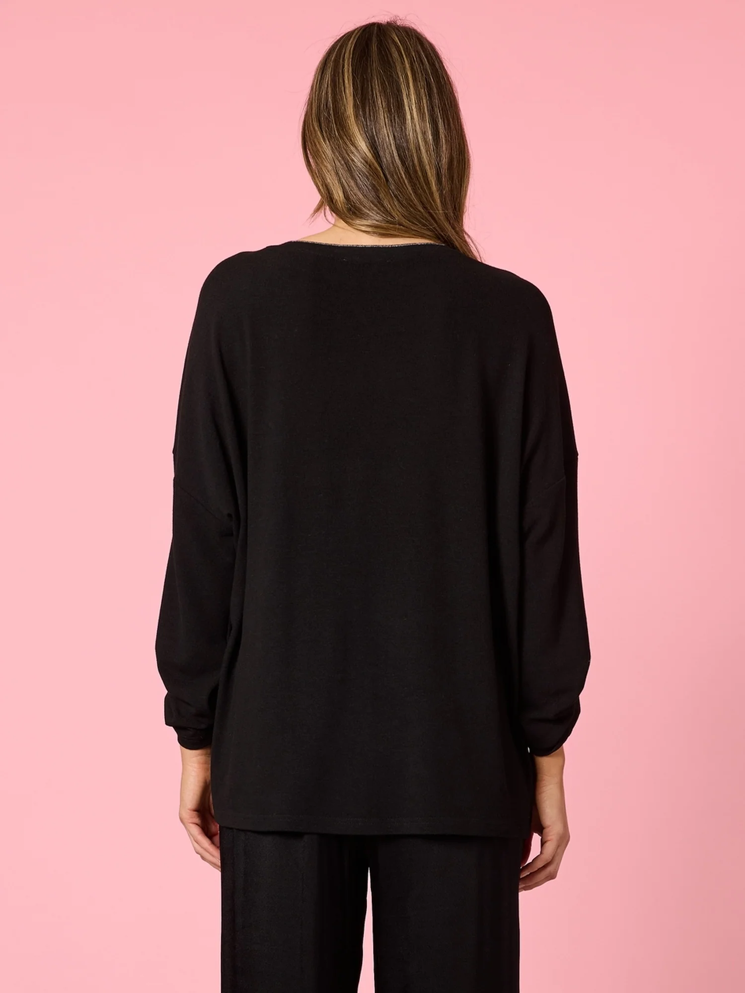 Opera Sequin Print Top - Black - Image 5