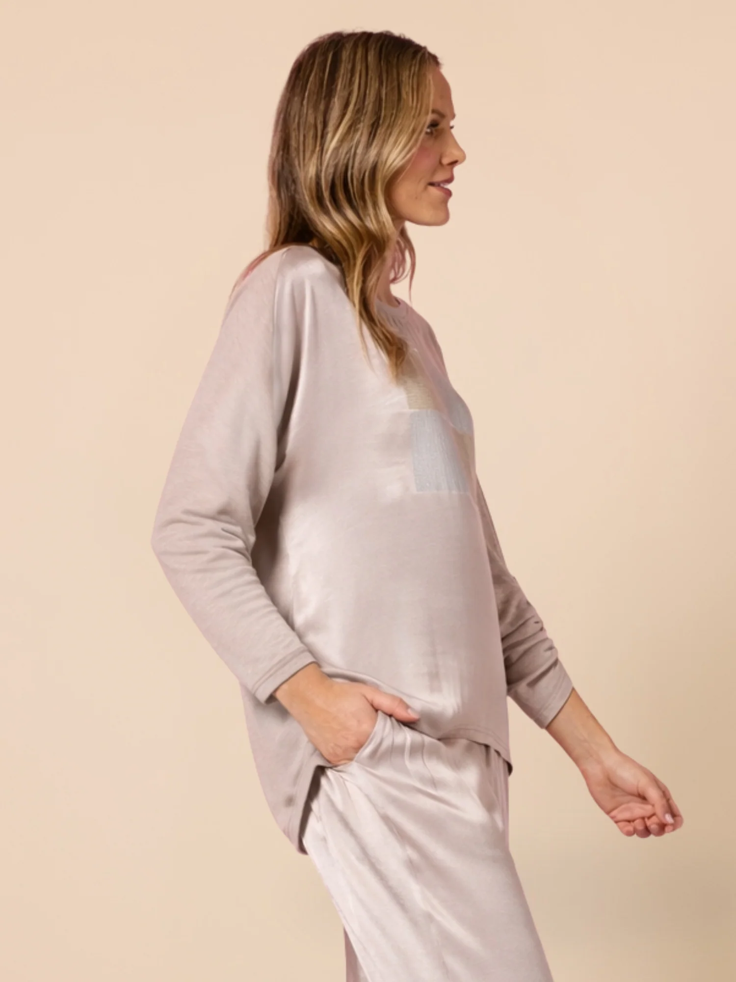 Opera Sequin Print Top - Champagne - Image 4