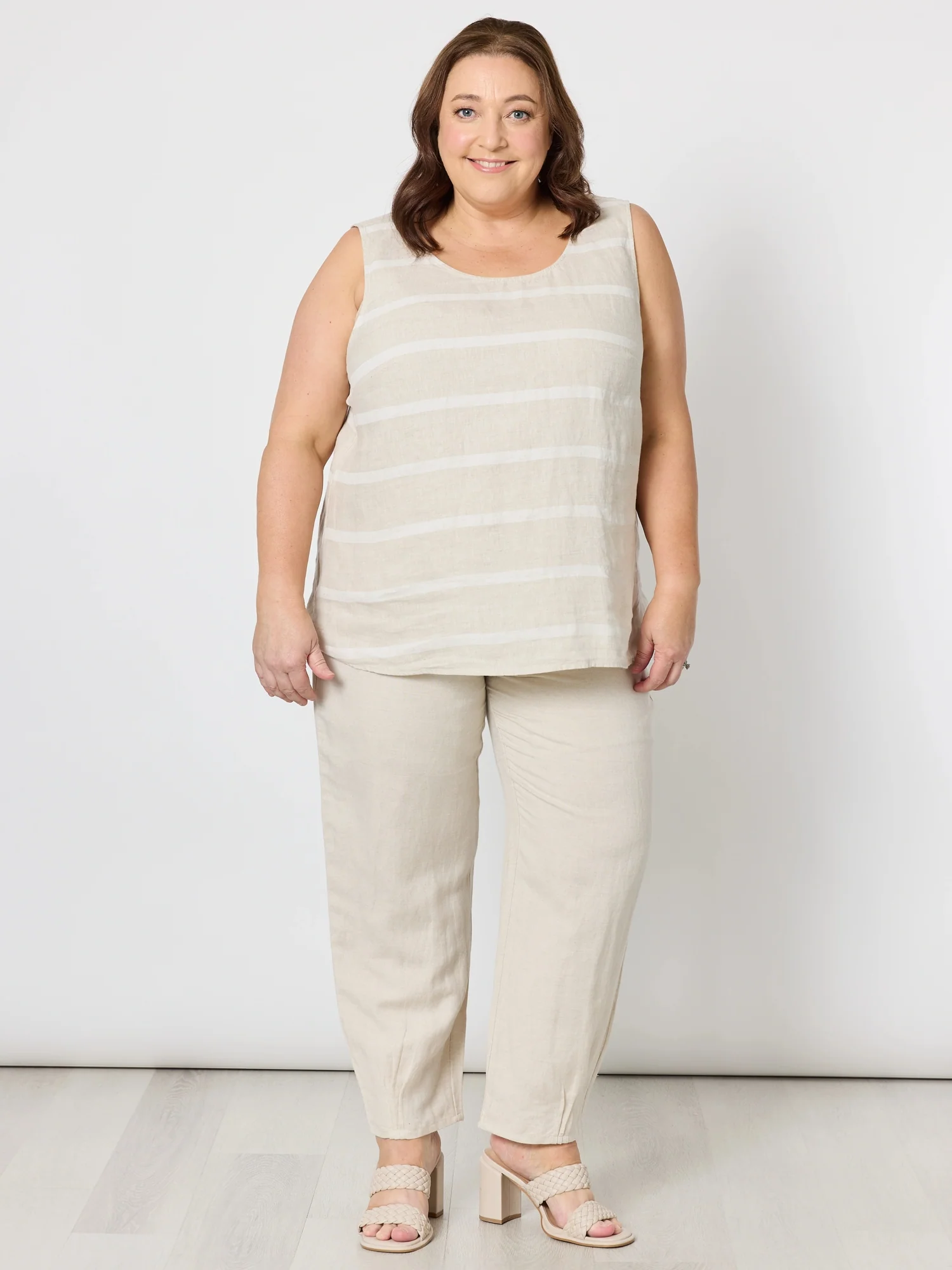 Patio Stripe Print Tank - Natural - Image 5