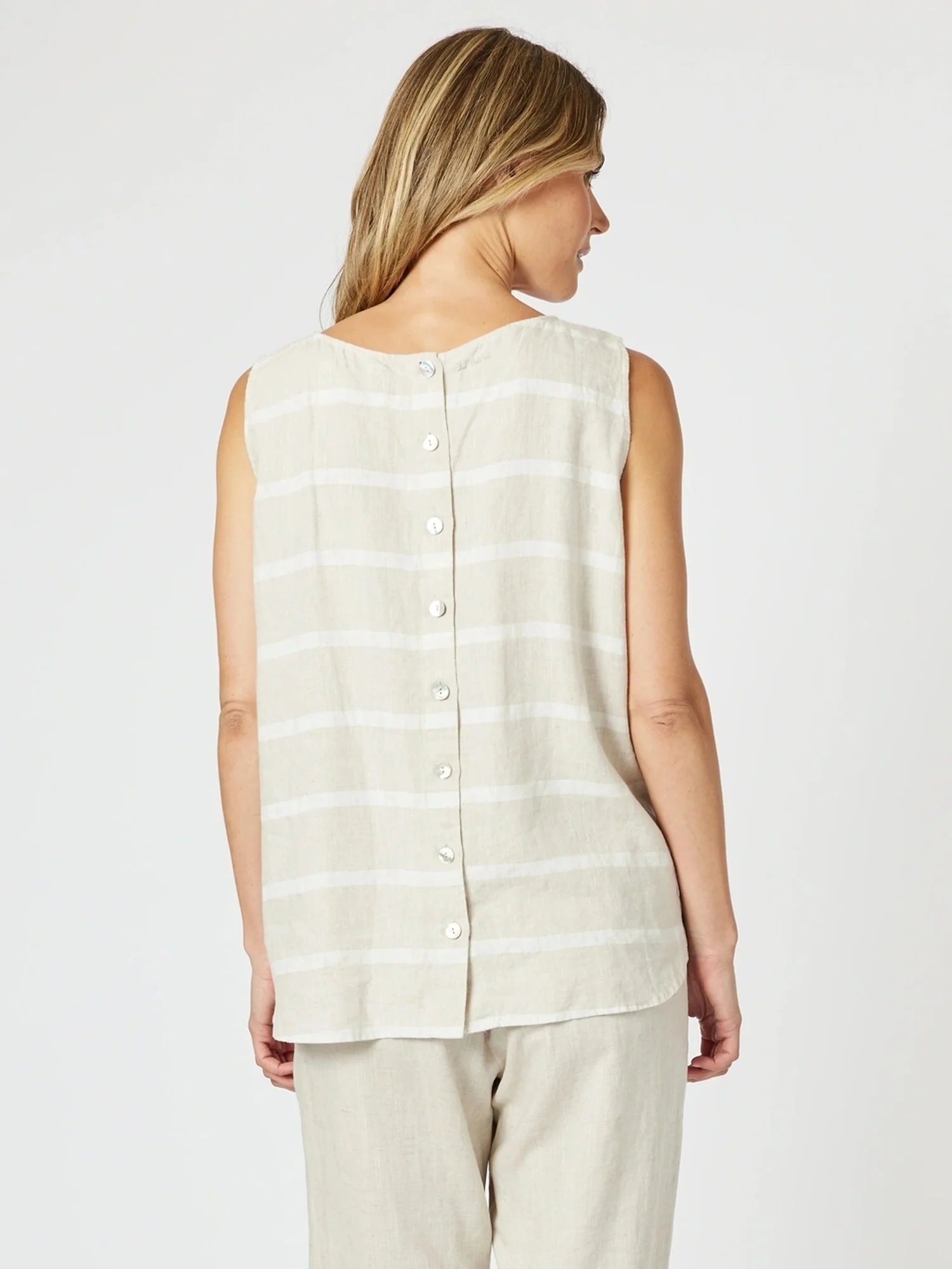 Patio Stripe Print Tank - Natural - Image 7