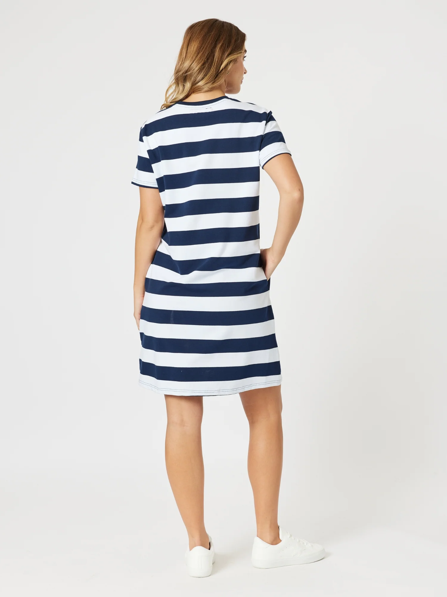 Heart Stripe Print Dress - Orange - Image 5