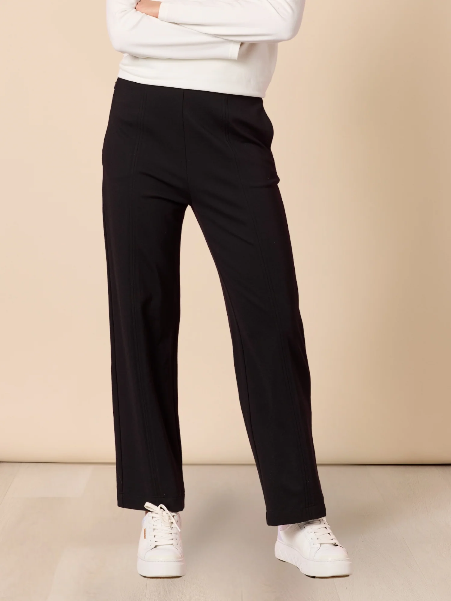 Pippa Straight Leg Ponte Pant - Black