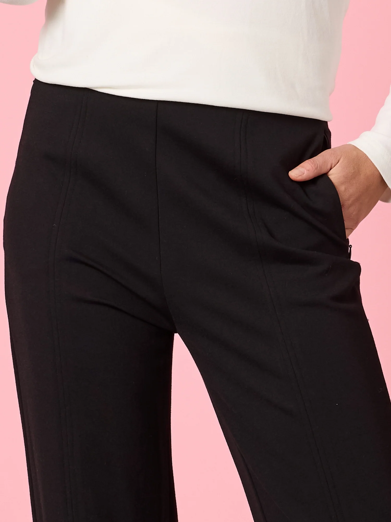 Pippa Straight Leg Ponte Pant - Black - Image 4