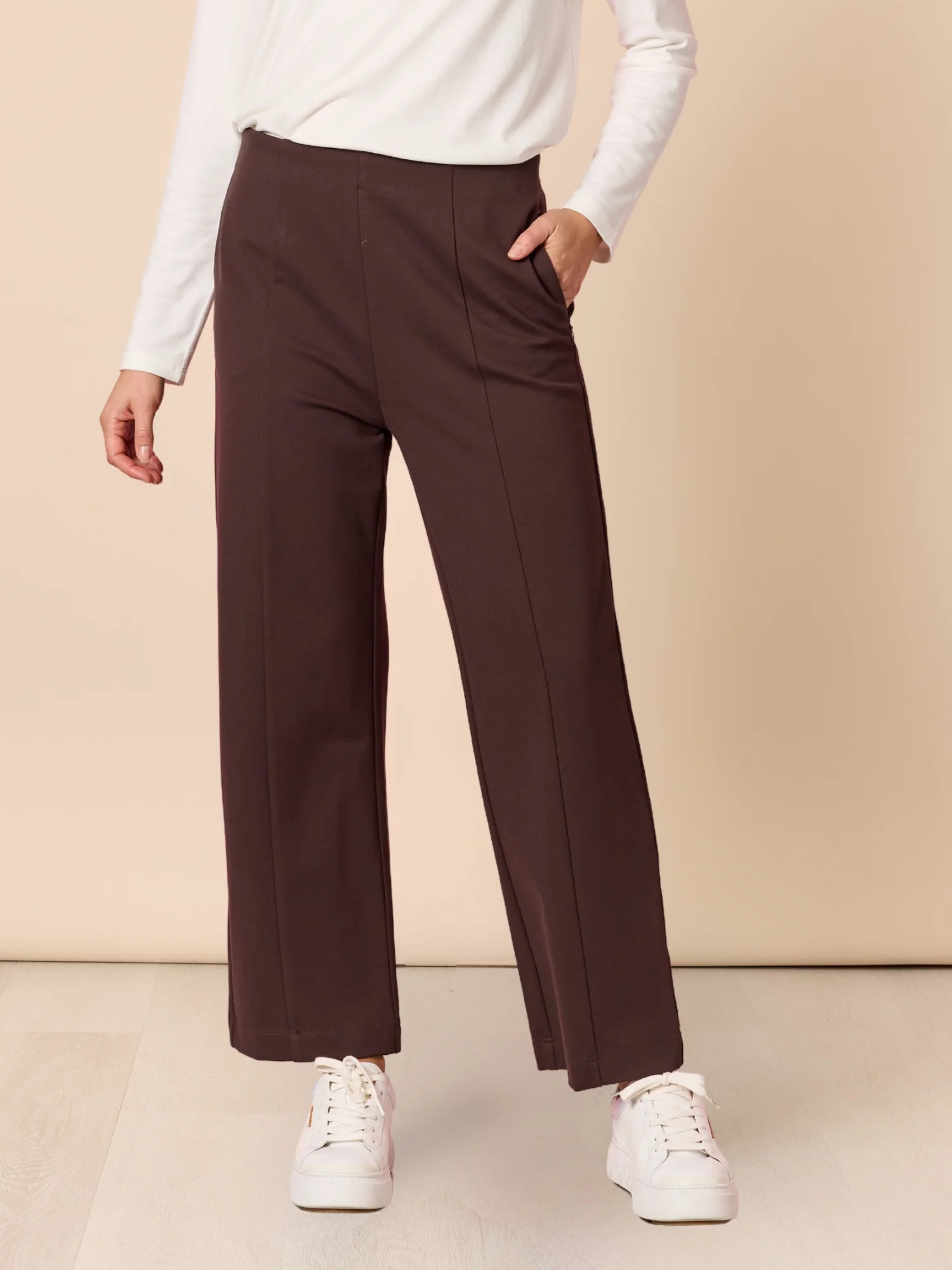 Pippa Straight Leg Ponte Pant - Espresso