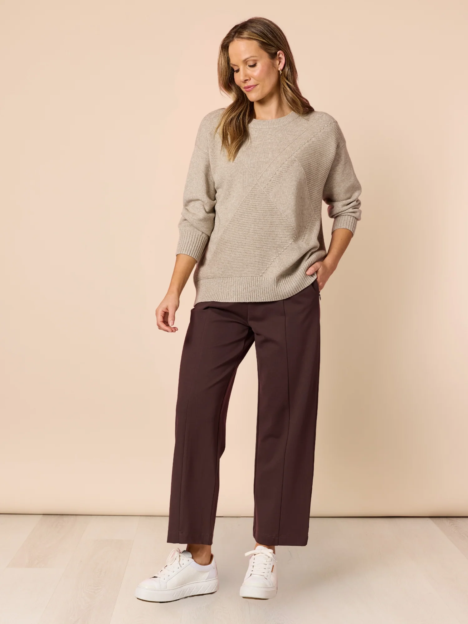 Pippa Straight Leg Ponte Pant - Espresso - Image 7