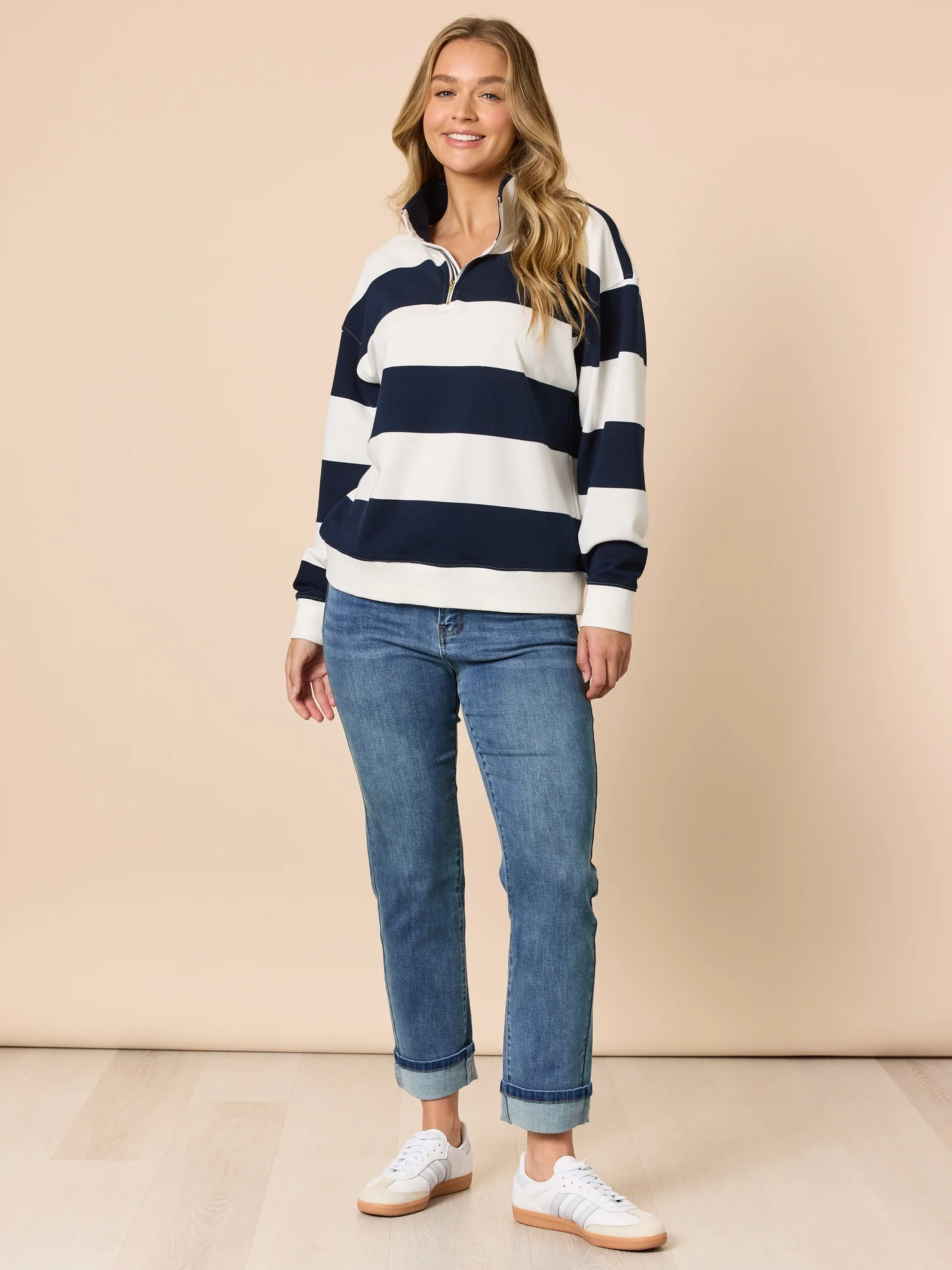 Retro Cuff Straight Leg Jean - Denim - Image 2