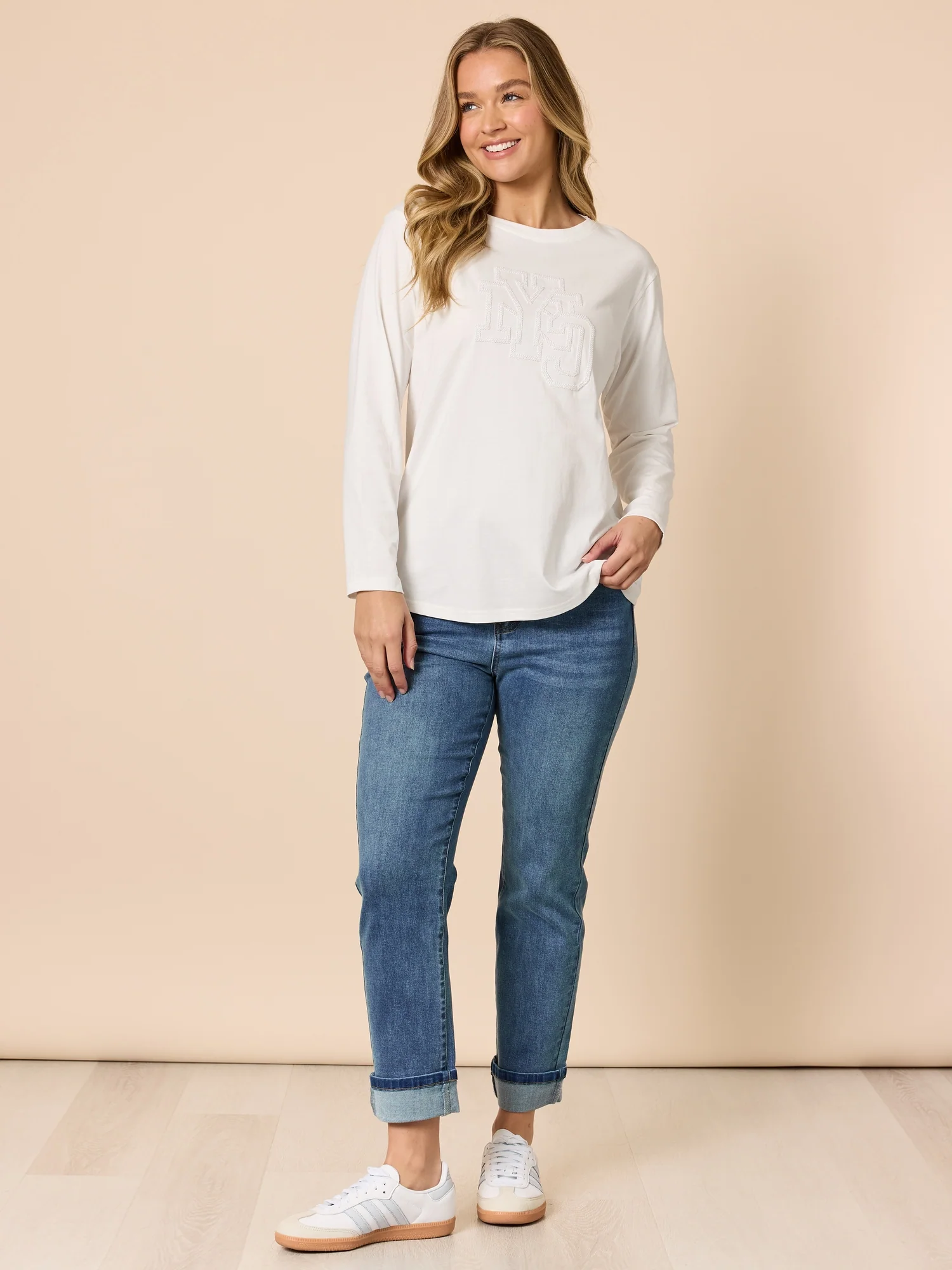 Retro Cuff Straight Leg Jean - Denim - Image 5