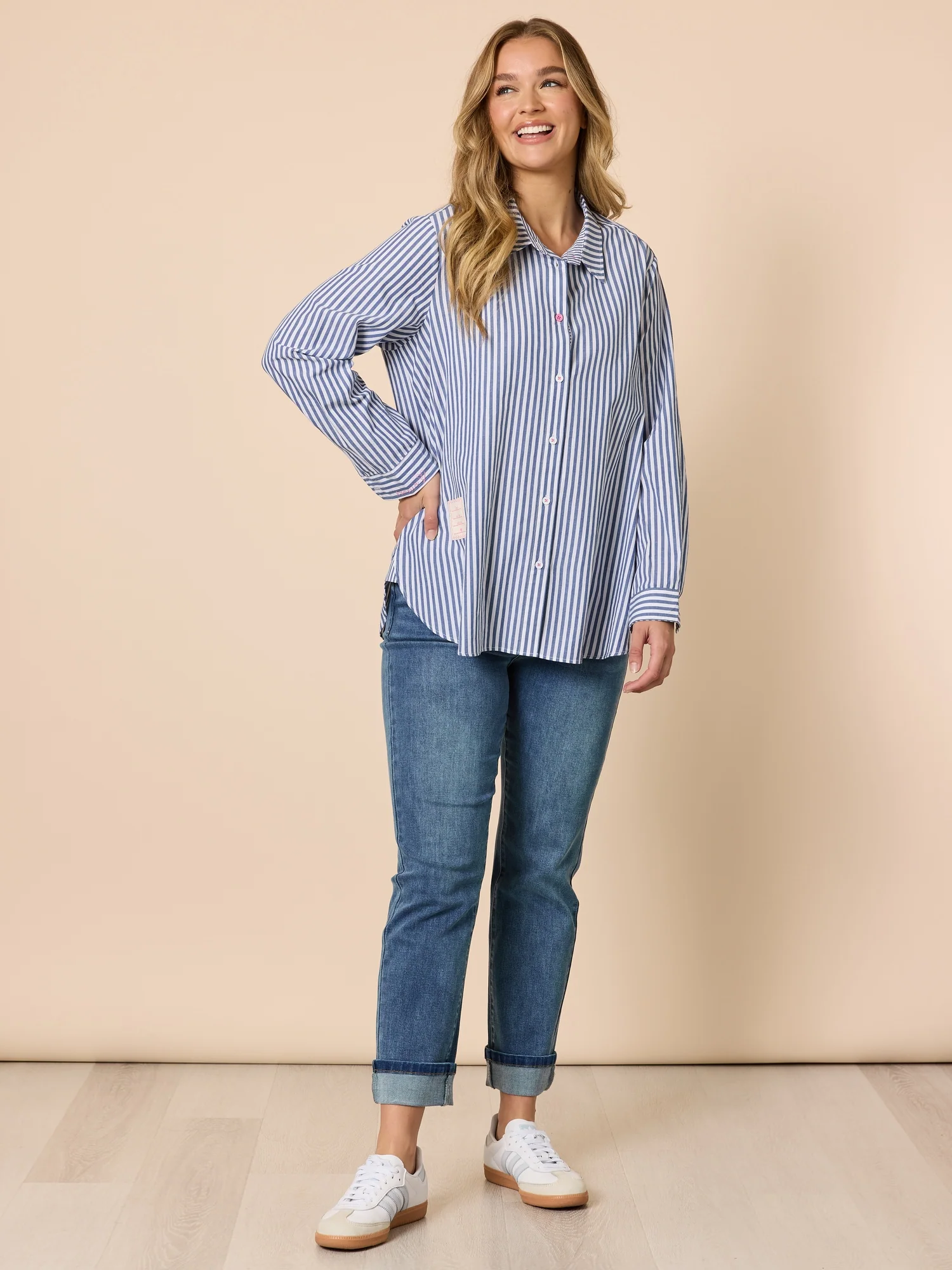 Retro Cuff Straight Leg Jean - Denim - Image 9