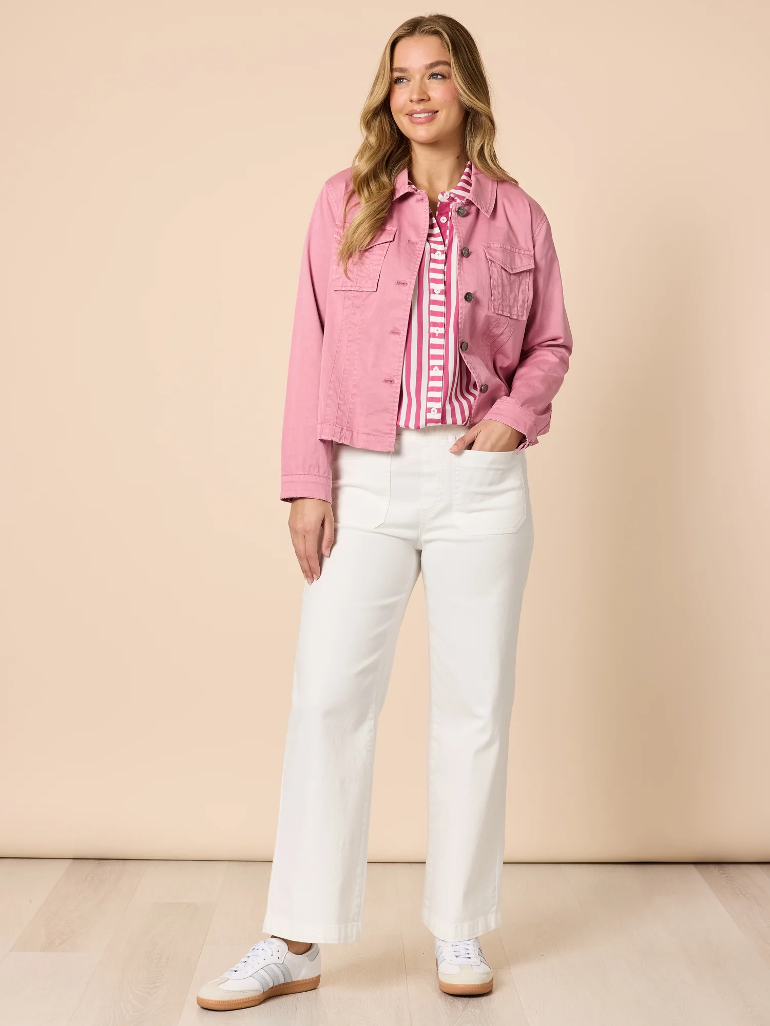 Retro Denim Jacket - Pink - Image 2