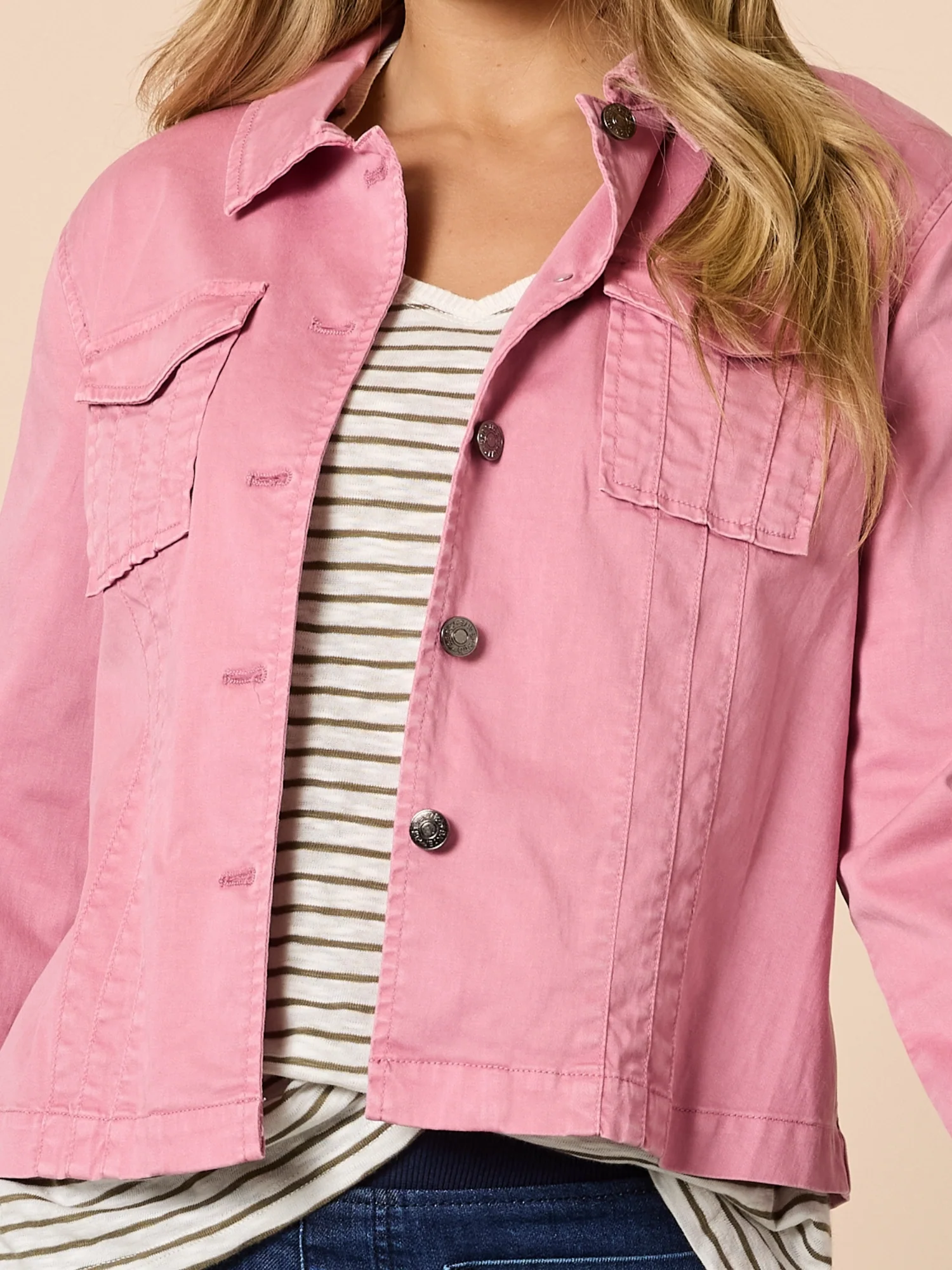 Retro Denim Jacket - Pink - Image 5