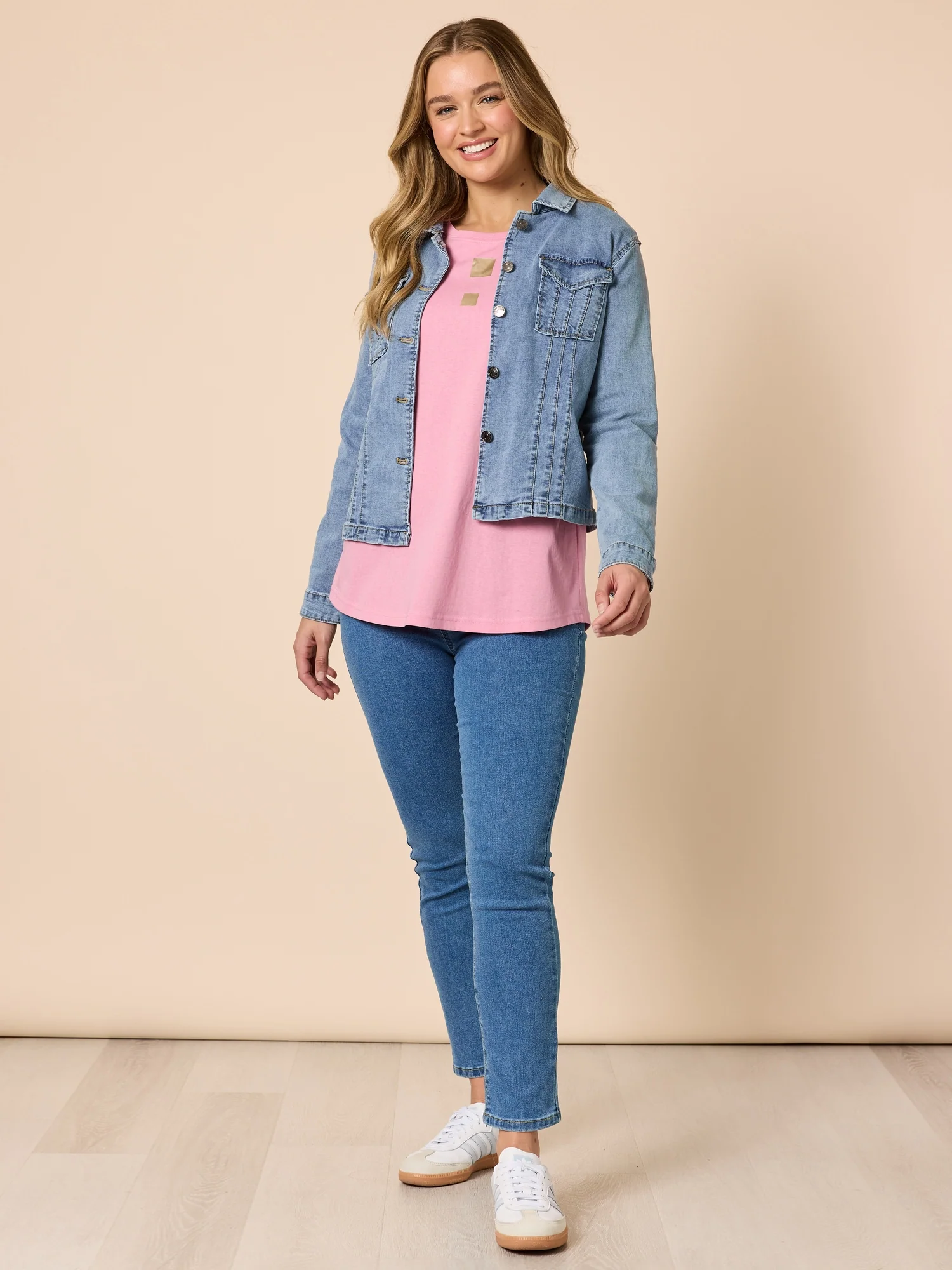Retro Denim Jacket - Washed Denim - Image 2
